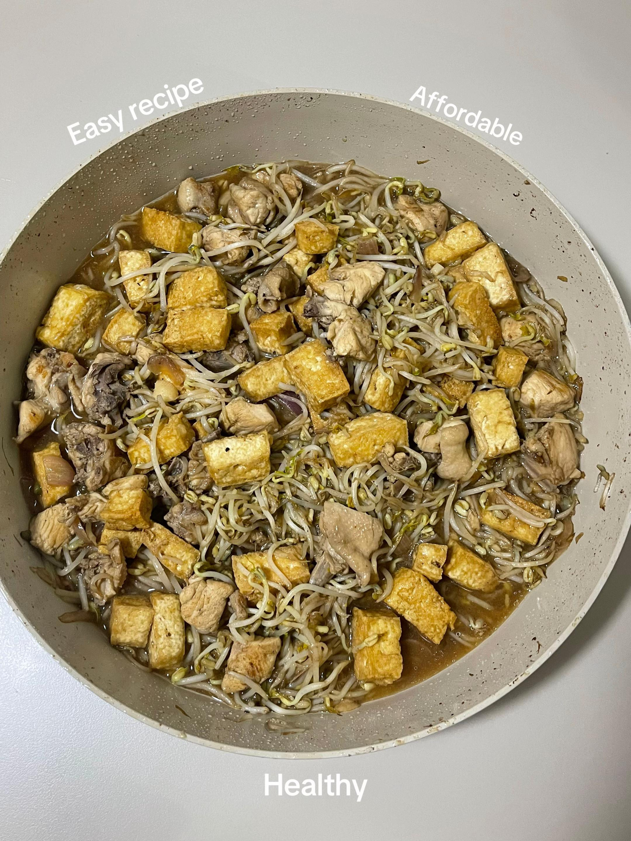 Ginisang Togue with Chicken and Tofu: Easy, Affordable, and Healthy Filipino Recipe