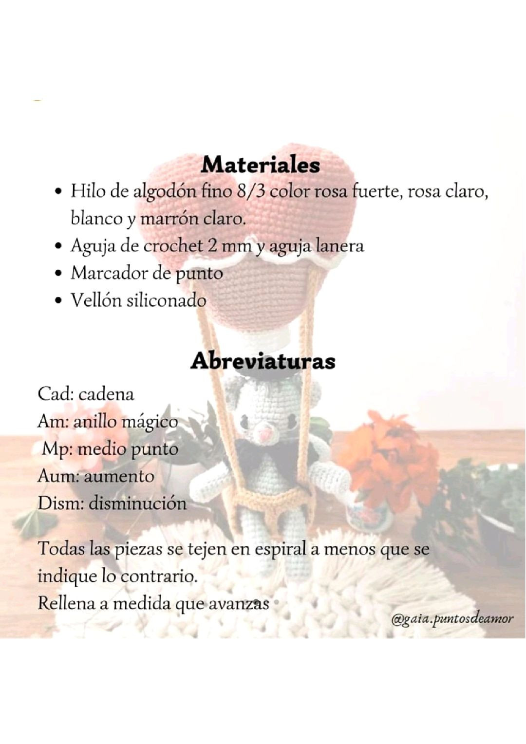 Globo Corazón: Patrón Gratis Amigurumi Gấu