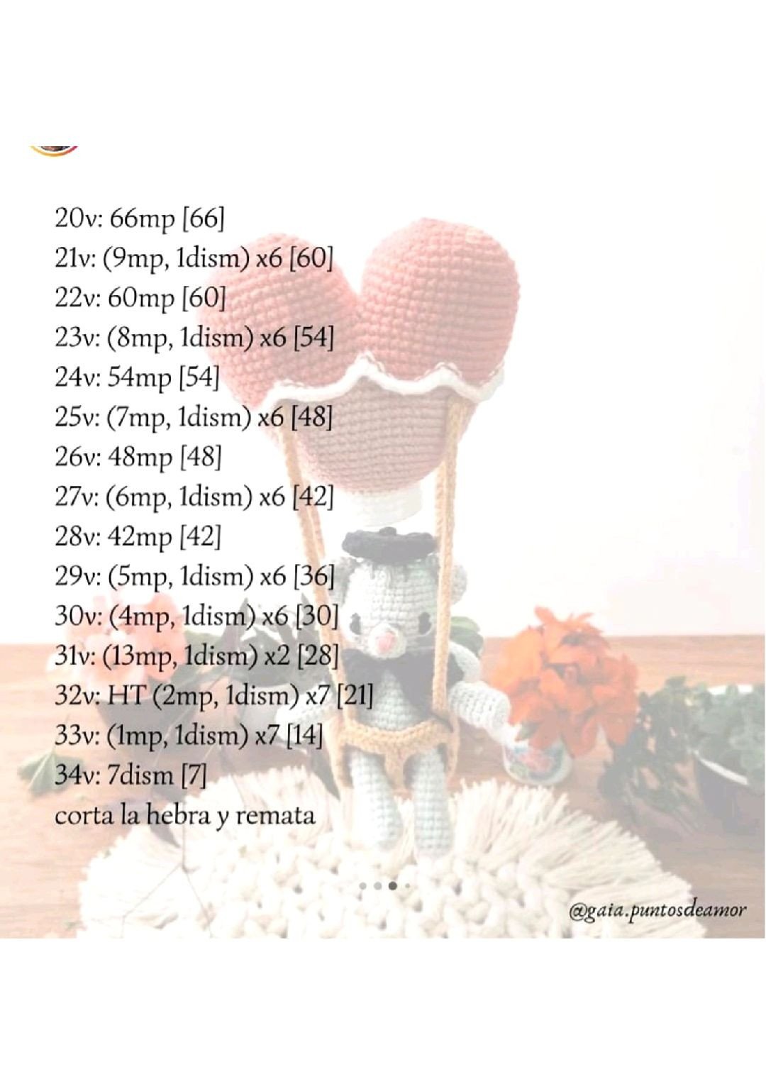 Globo Corazón: Patrón Gratis Amigurumi Gấu