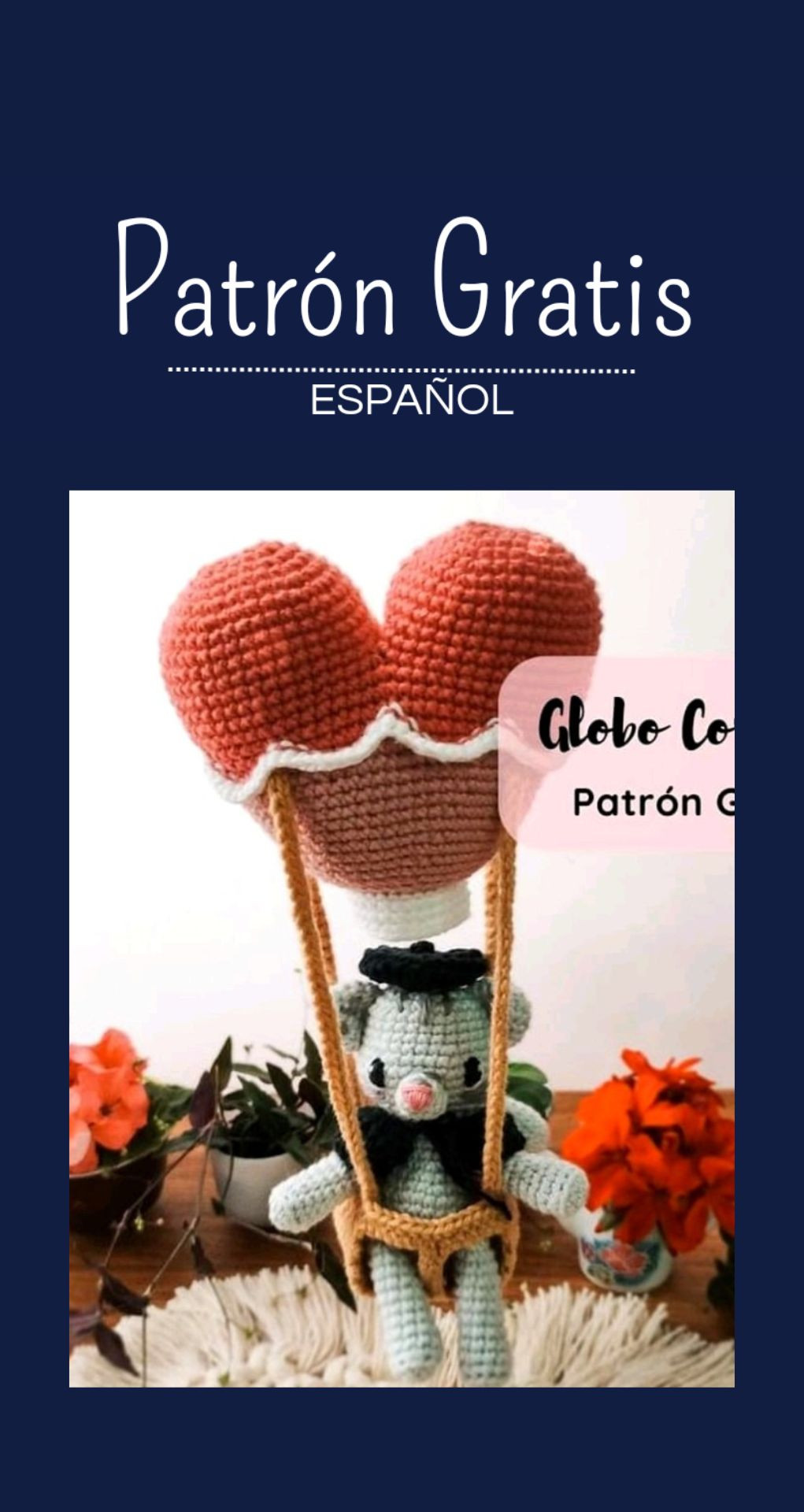 Globo Corazón: Patrón Gratis Amigurumi Gấu