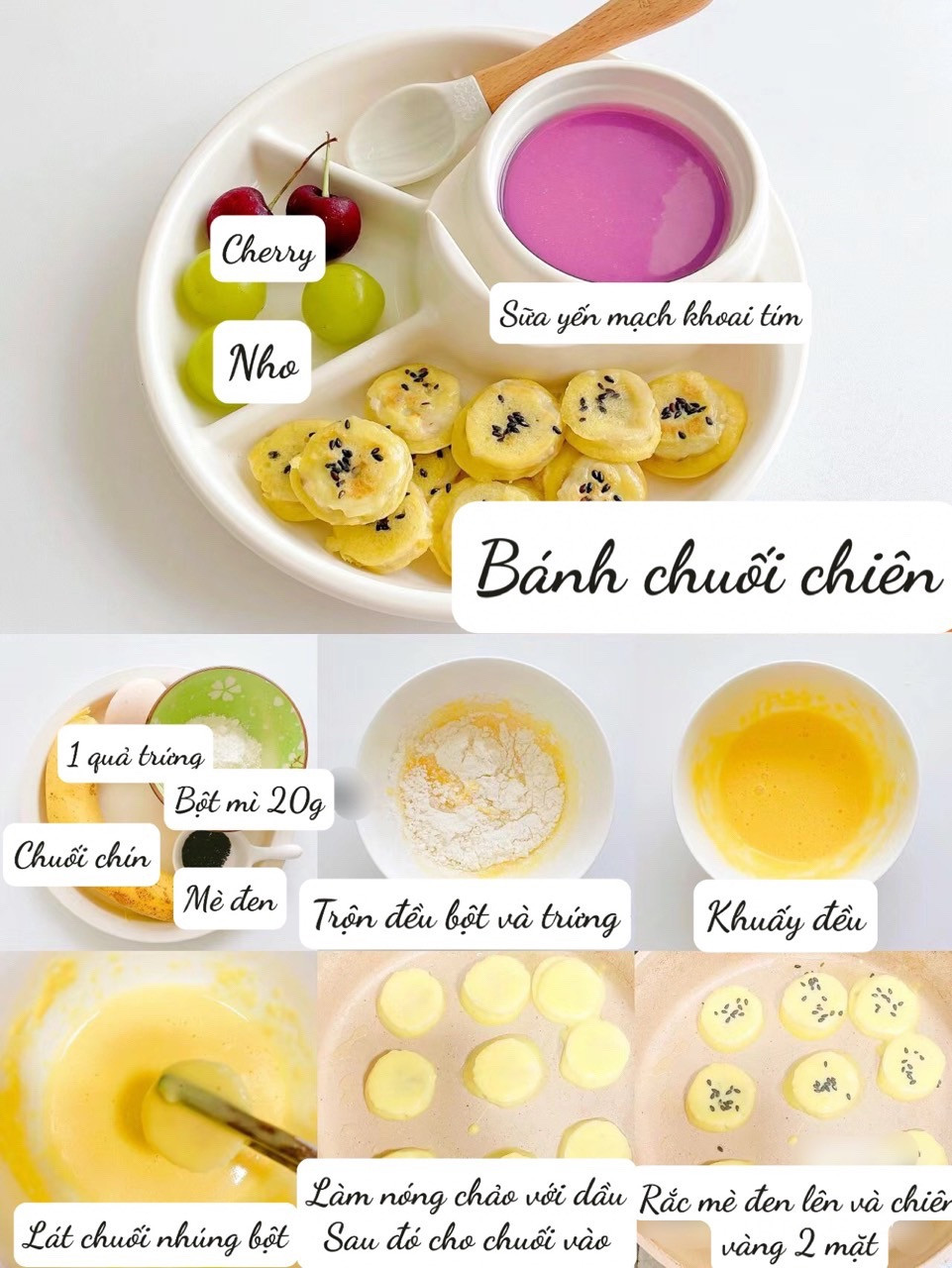 Gợi ý thực đơn bữa sáng cho bé: Khoai lang cuộn, Bánh bí ngô, Trứng tôm cuộn và khoai tây chiên