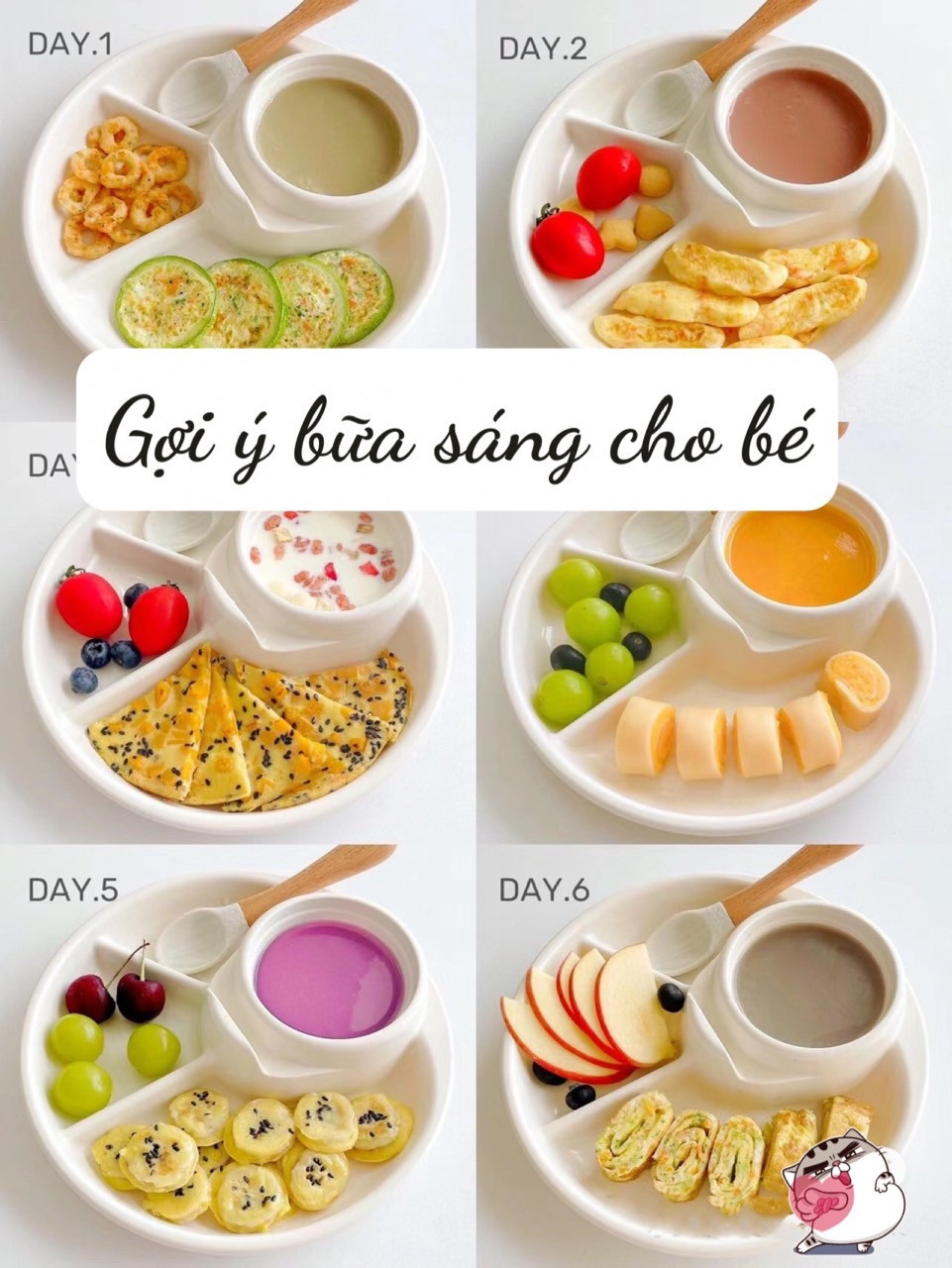 Gợi ý thực đơn bữa sáng cho bé: Khoai lang cuộn, Bánh bí ngô, Trứng tôm cuộn và khoai tây chiên