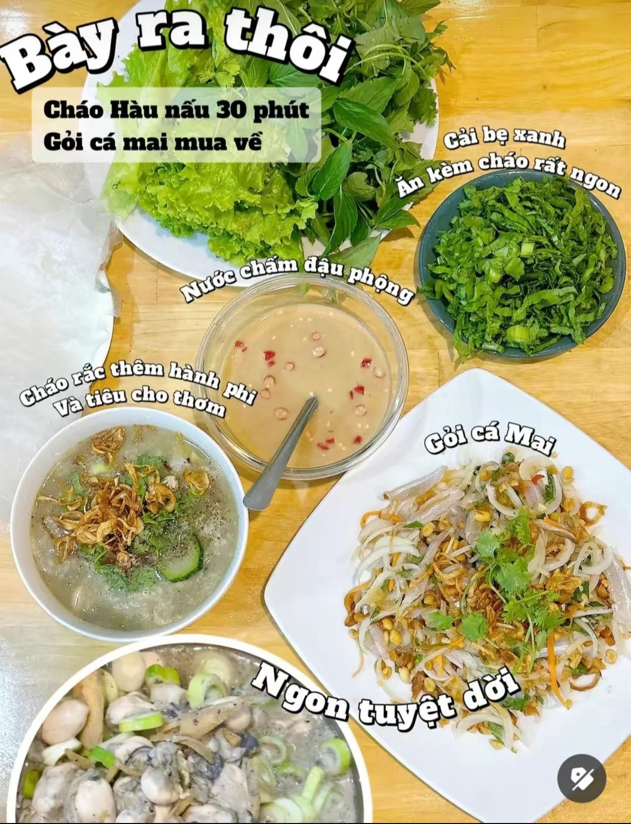 Gợi ý thực đơn cuối tuần nhẹ bụng: Cháo Hàu nấu với bí ngòi và Gỏi Cá Mai ăn kèm rau sống