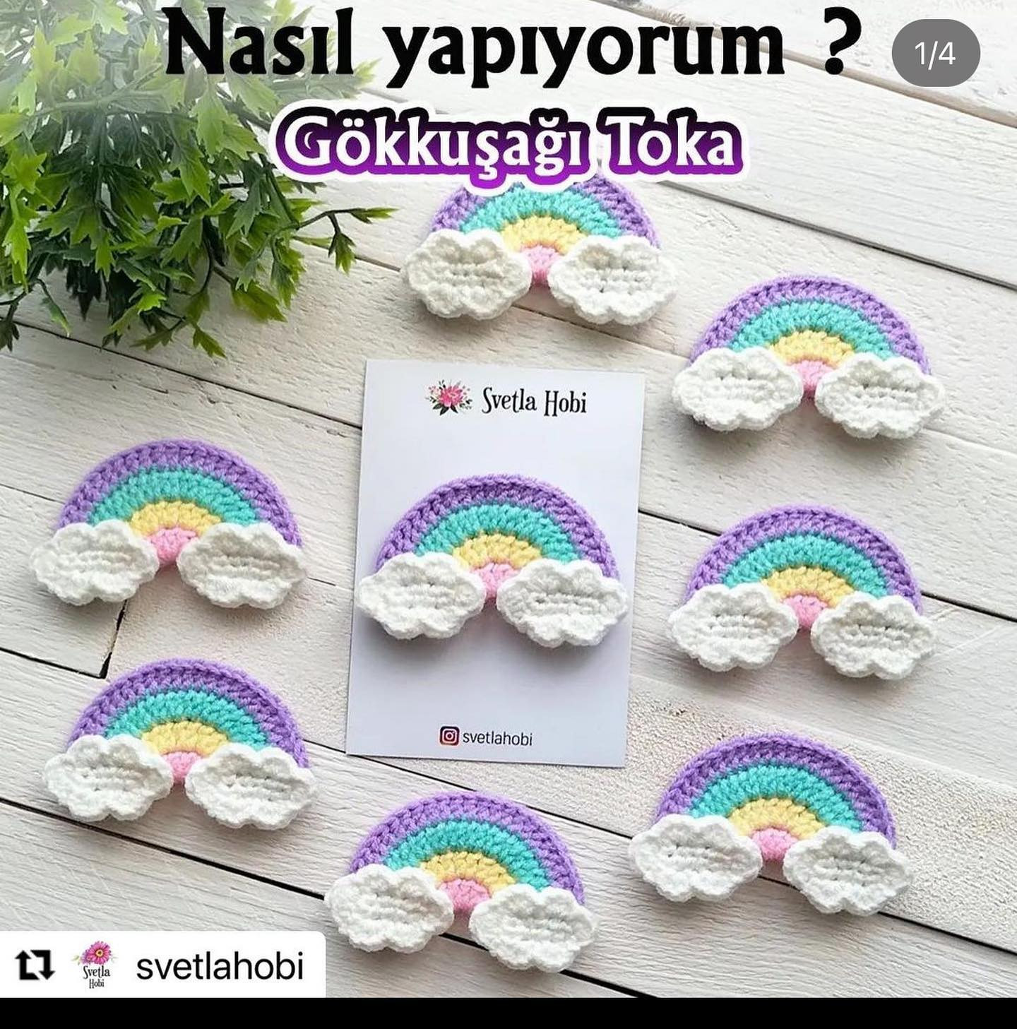 Gökkuşağı Toka Tarifi: Renkli Móc Len Cúc Lưng Cầu Vồng và Đám Mây