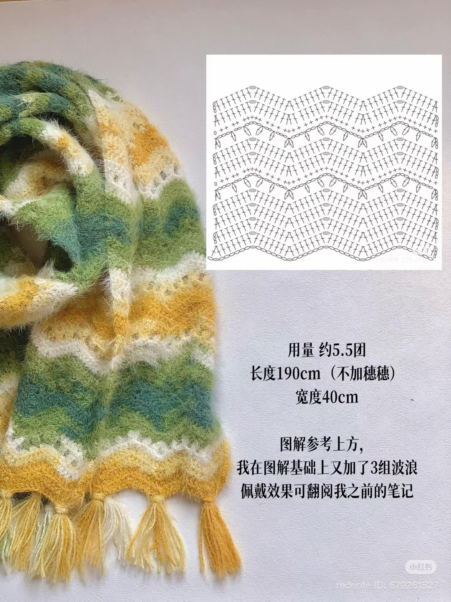 Gradient Mohair Crochet Set: Scarf, Hat, Necktie Pattern