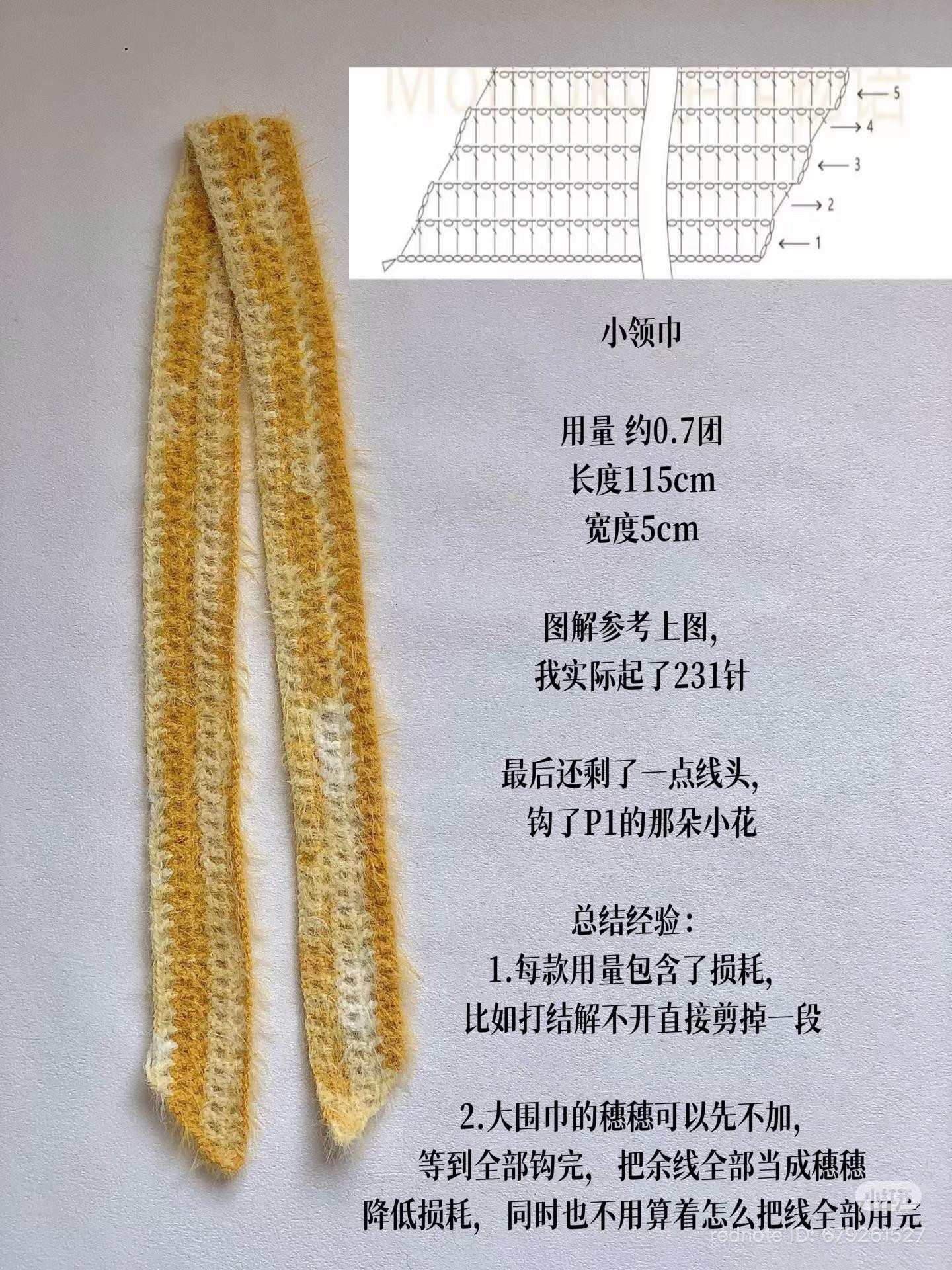 Gradient Mohair Crochet Set: Scarf, Hat, Necktie Pattern