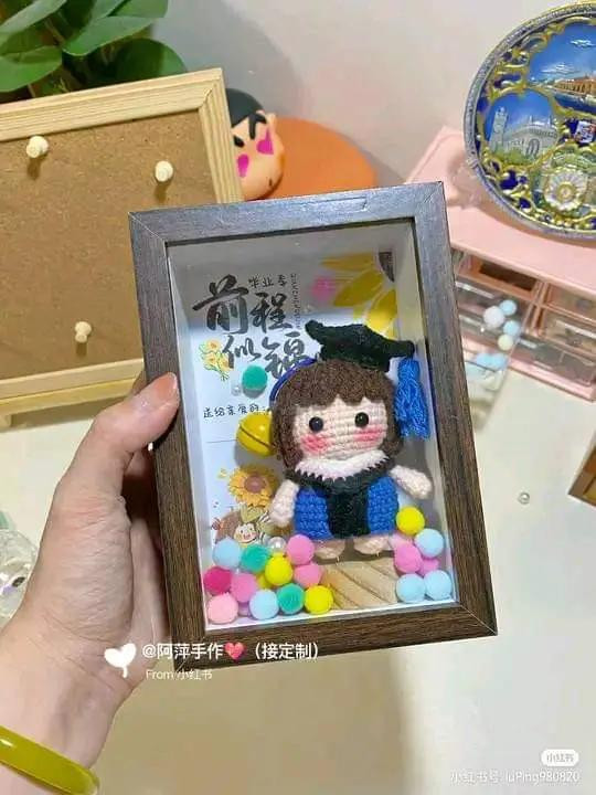 Graduation Crochet Doll Pattern: Amigurumi Student Keychain Tutorial with Written Instructions