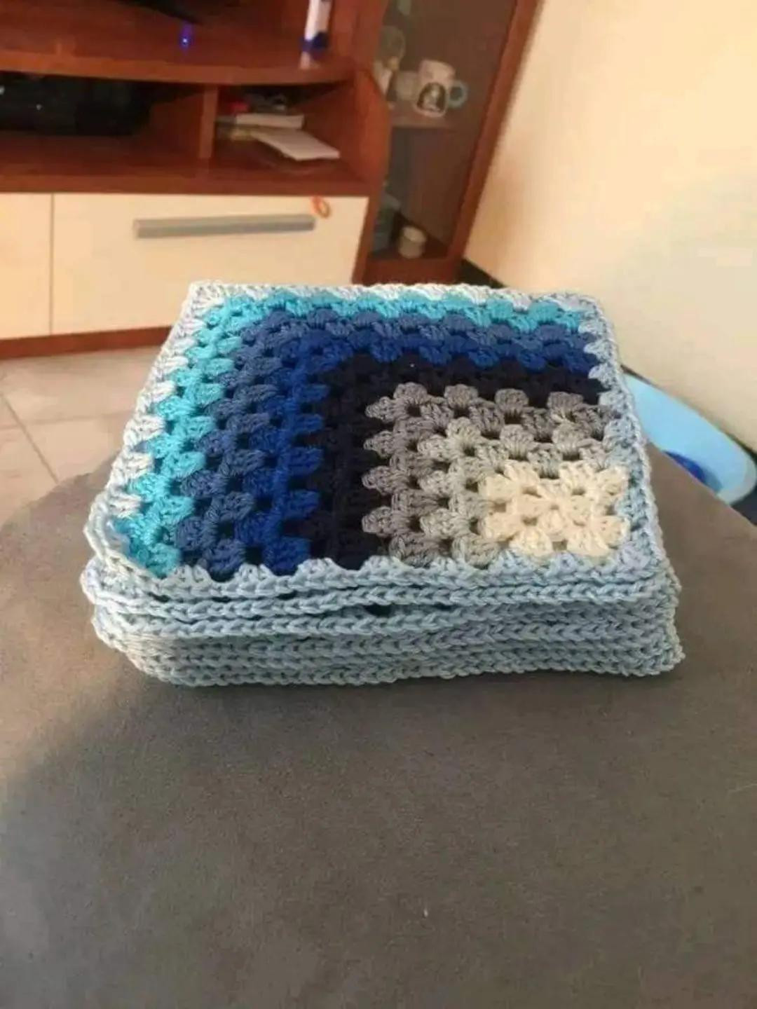 Gráfico Manta Crochet: Motivo Quadrado e Ponto Fantasia Zig Zag