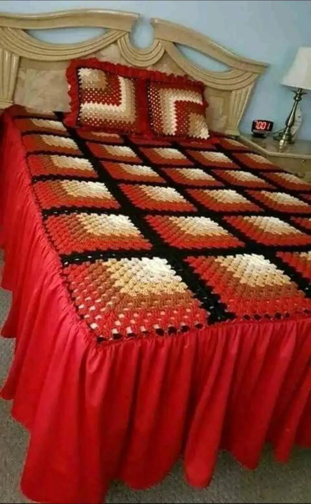 Gráfico Manta Crochet: Motivo Quadrado e Ponto Fantasia Zig Zag