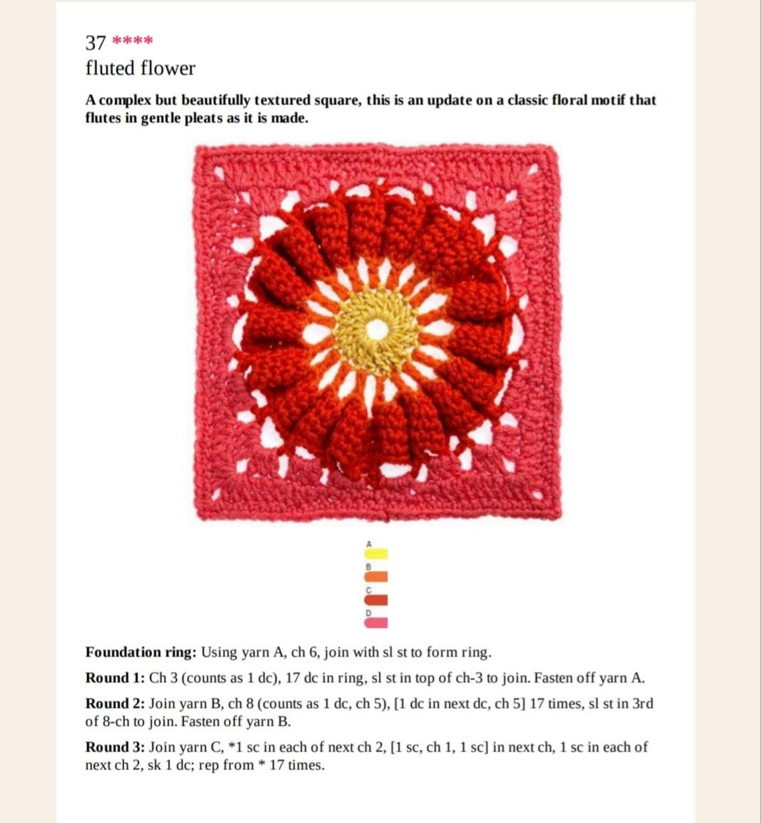 Granny Square Patterns: Fluted Flower, Spanish Lace & Fandango