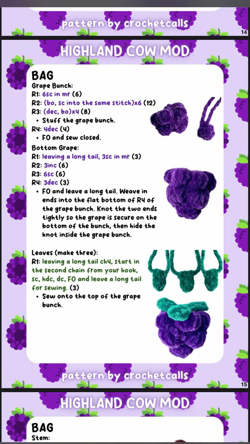 Grape Cow Amigurumi Crochet Pattern by Crochetcalls