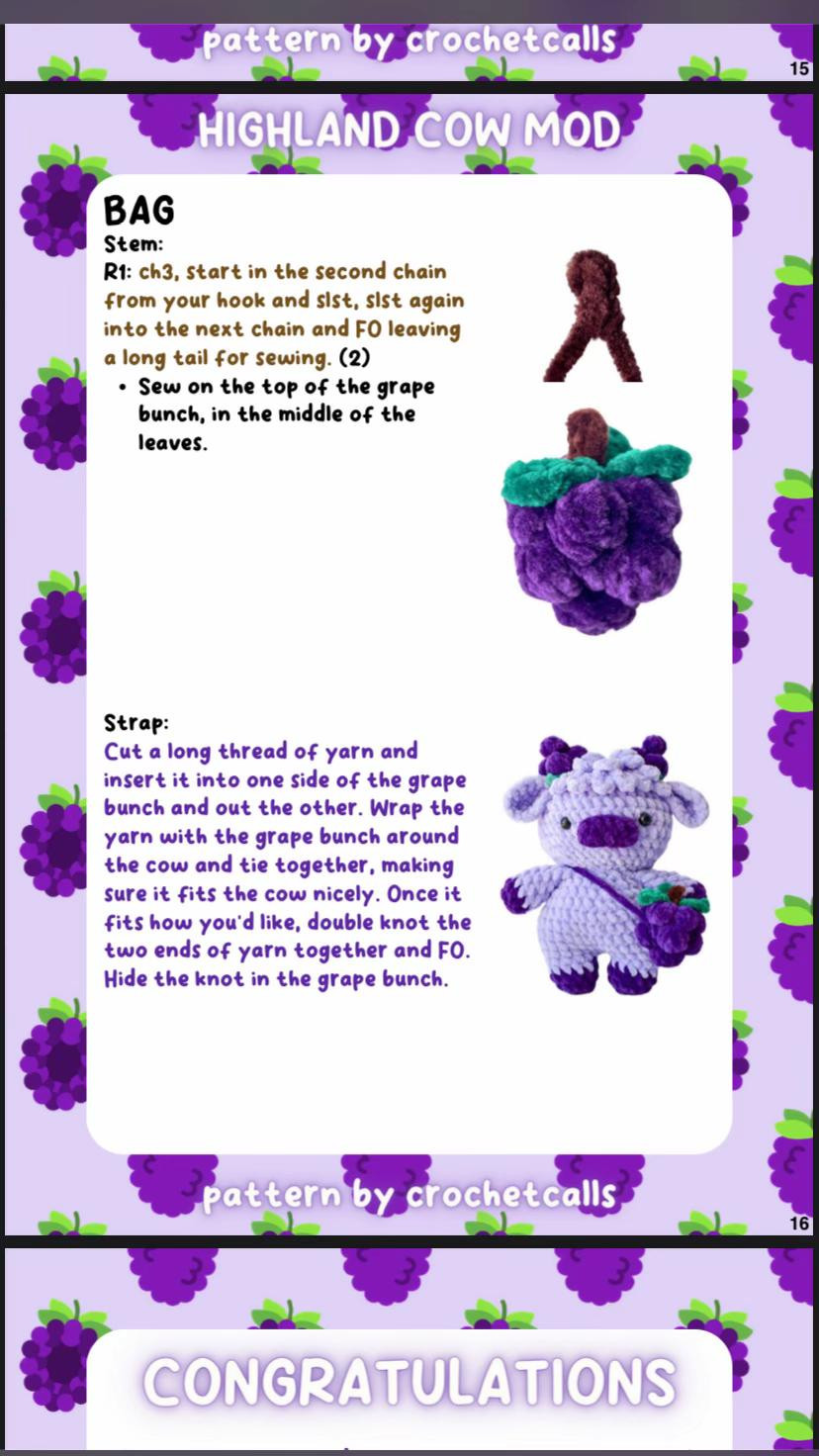 Grape Cow Amigurumi Crochet Pattern by Crochetcalls