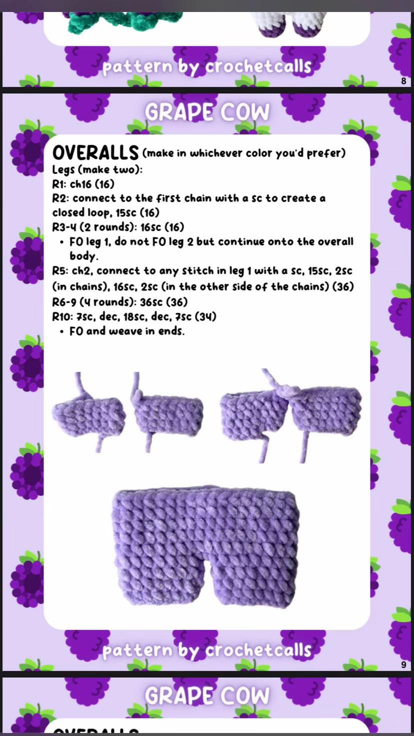 Grape Cow Amigurumi Crochet Pattern by Crochetcalls