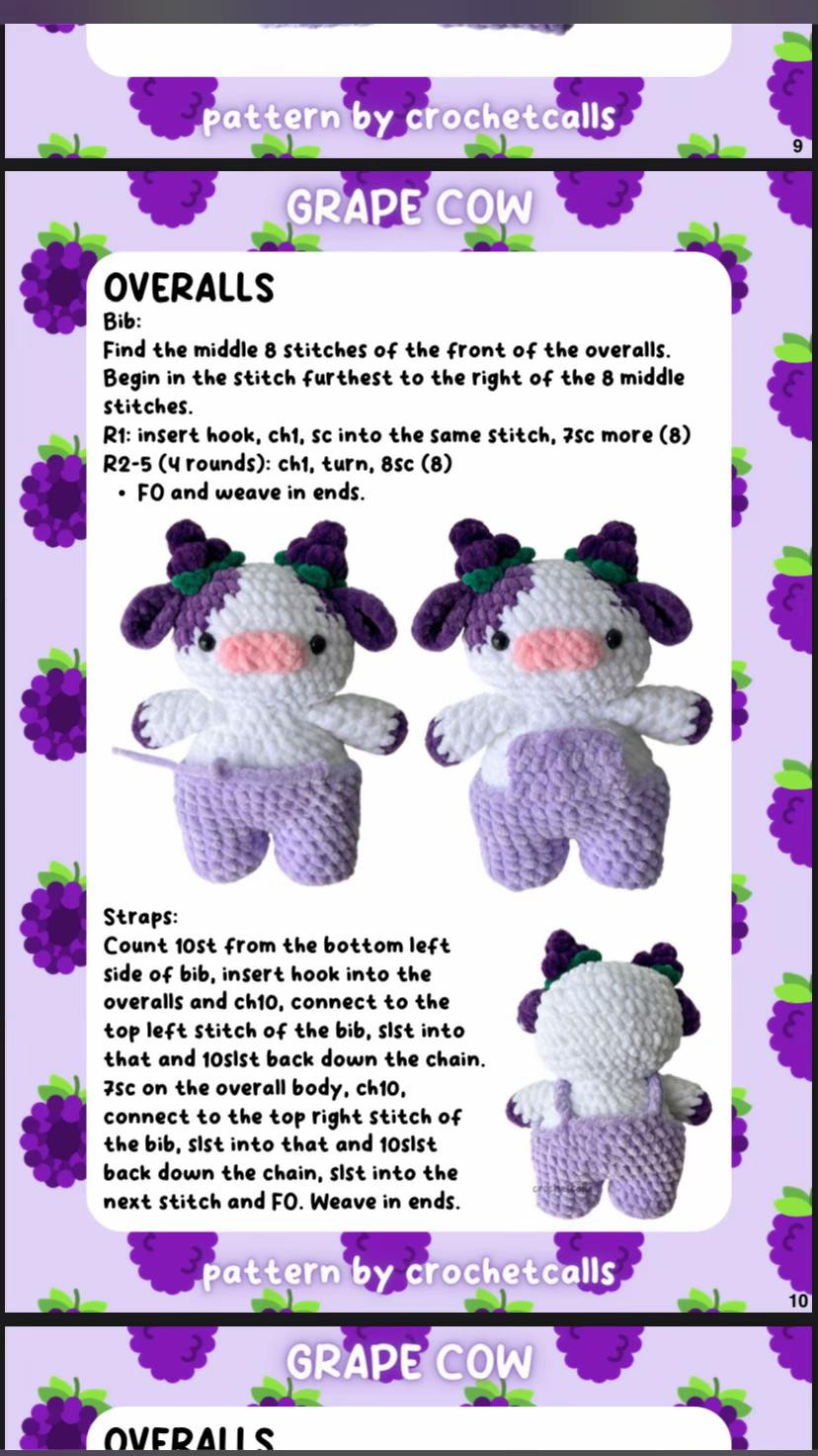 Grape Cow Amigurumi Crochet Pattern by Crochetcalls