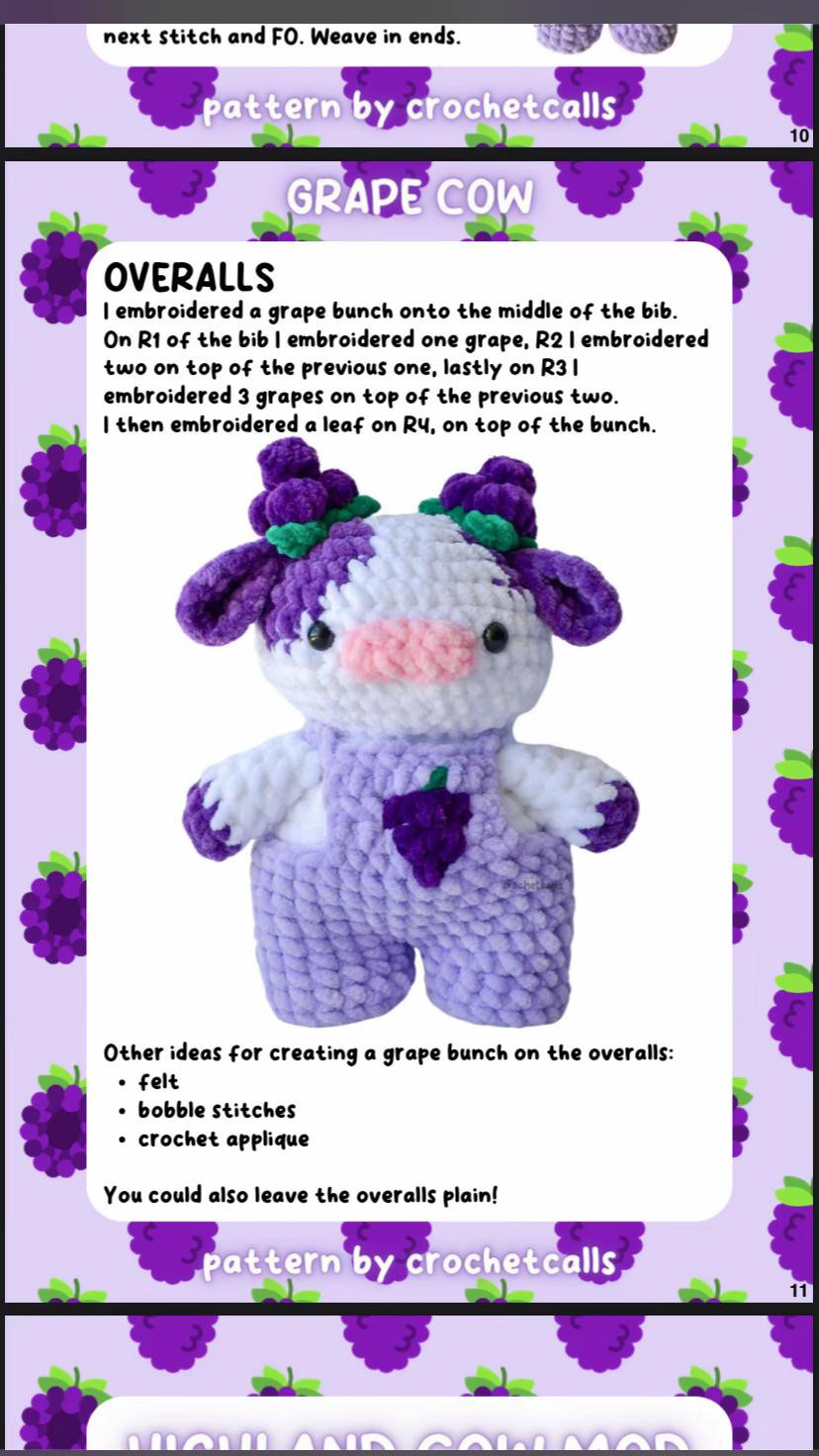 Grape Cow Amigurumi Crochet Pattern by Crochetcalls