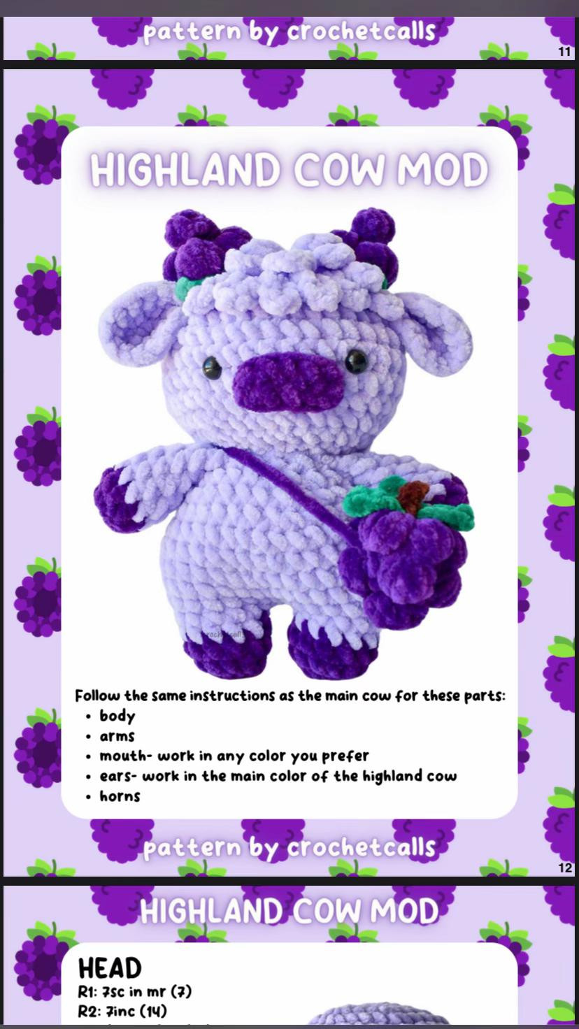 Grape Cow Amigurumi Crochet Pattern by Crochetcalls