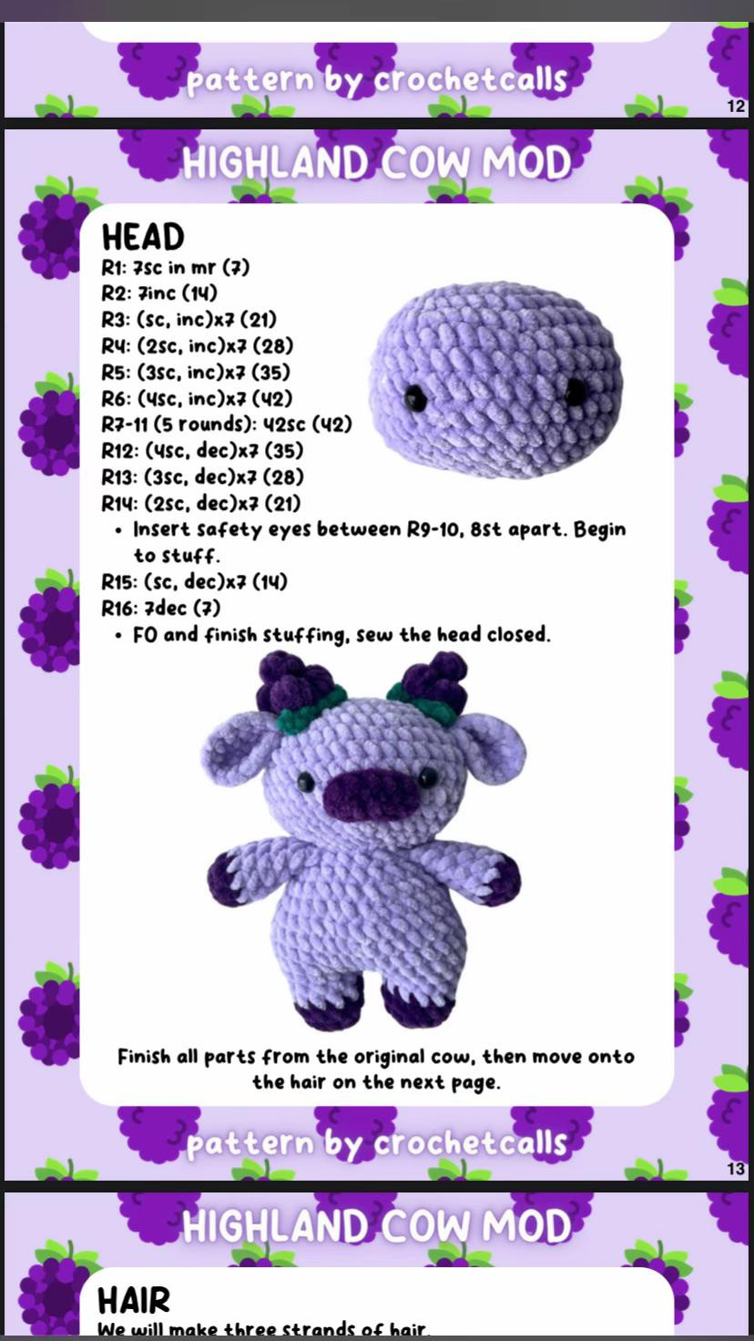 Grape Cow Amigurumi Crochet Pattern by Crochetcalls