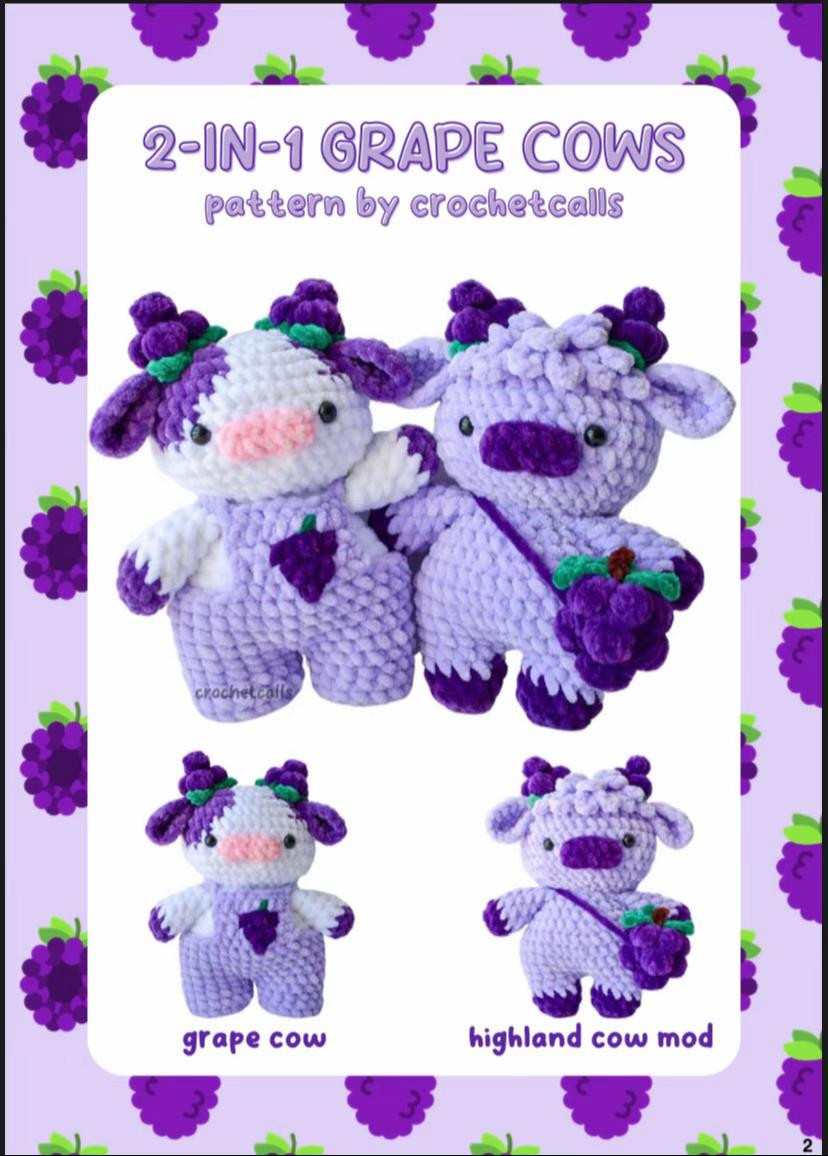 Grape Cow Amigurumi Crochet Pattern by Crochetcalls