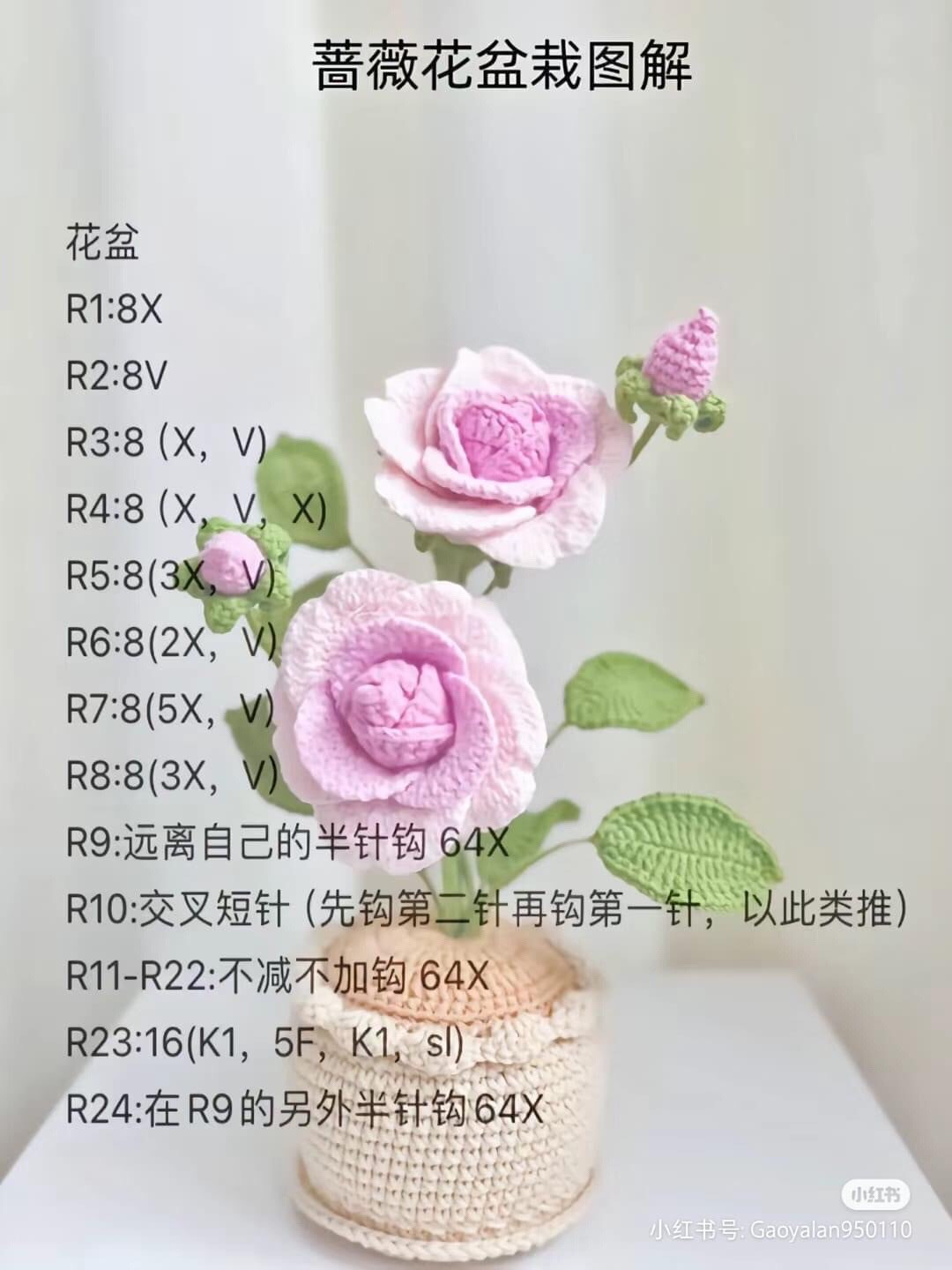 Grape Hyacinth Potted Plant Crochet Pattern Tutorial