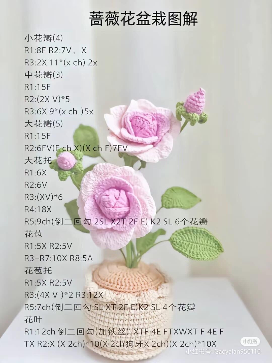 Grape Hyacinth Potted Plant Crochet Pattern Tutorial