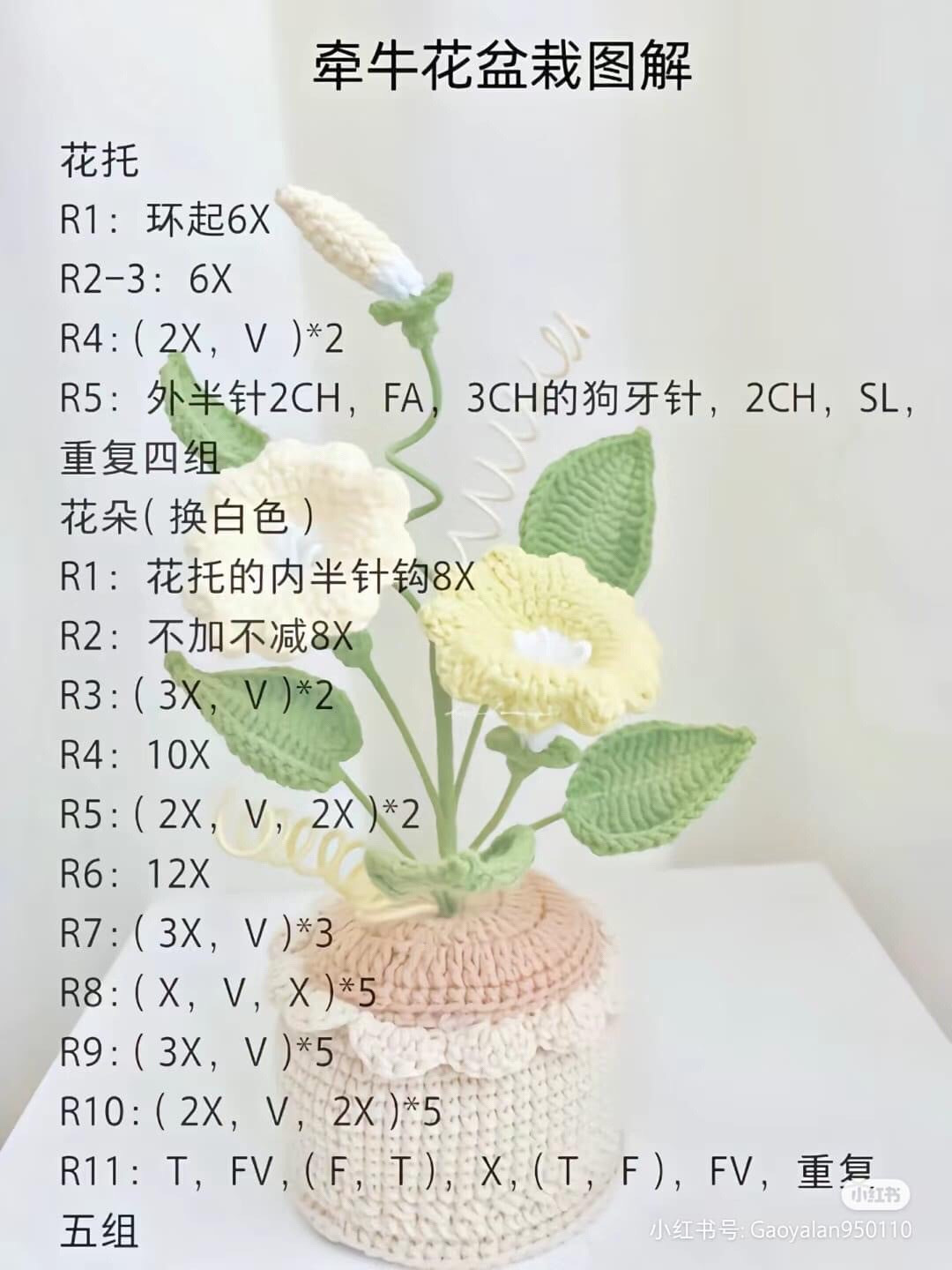 Grape Hyacinth Potted Plant Crochet Pattern Tutorial