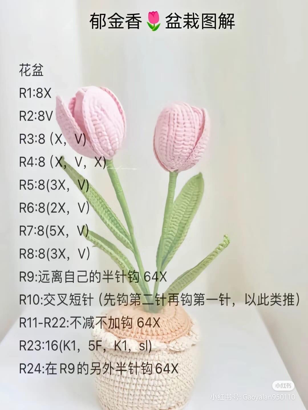 Grape Hyacinth Potted Plant Crochet Pattern Tutorial