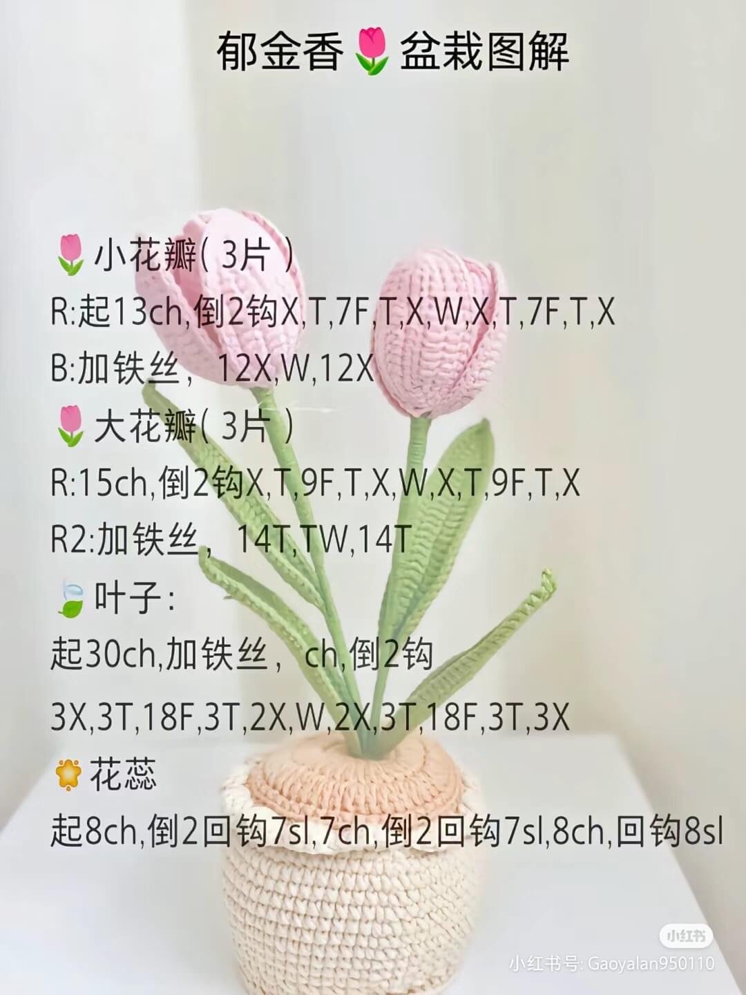 Grape Hyacinth Potted Plant Crochet Pattern Tutorial