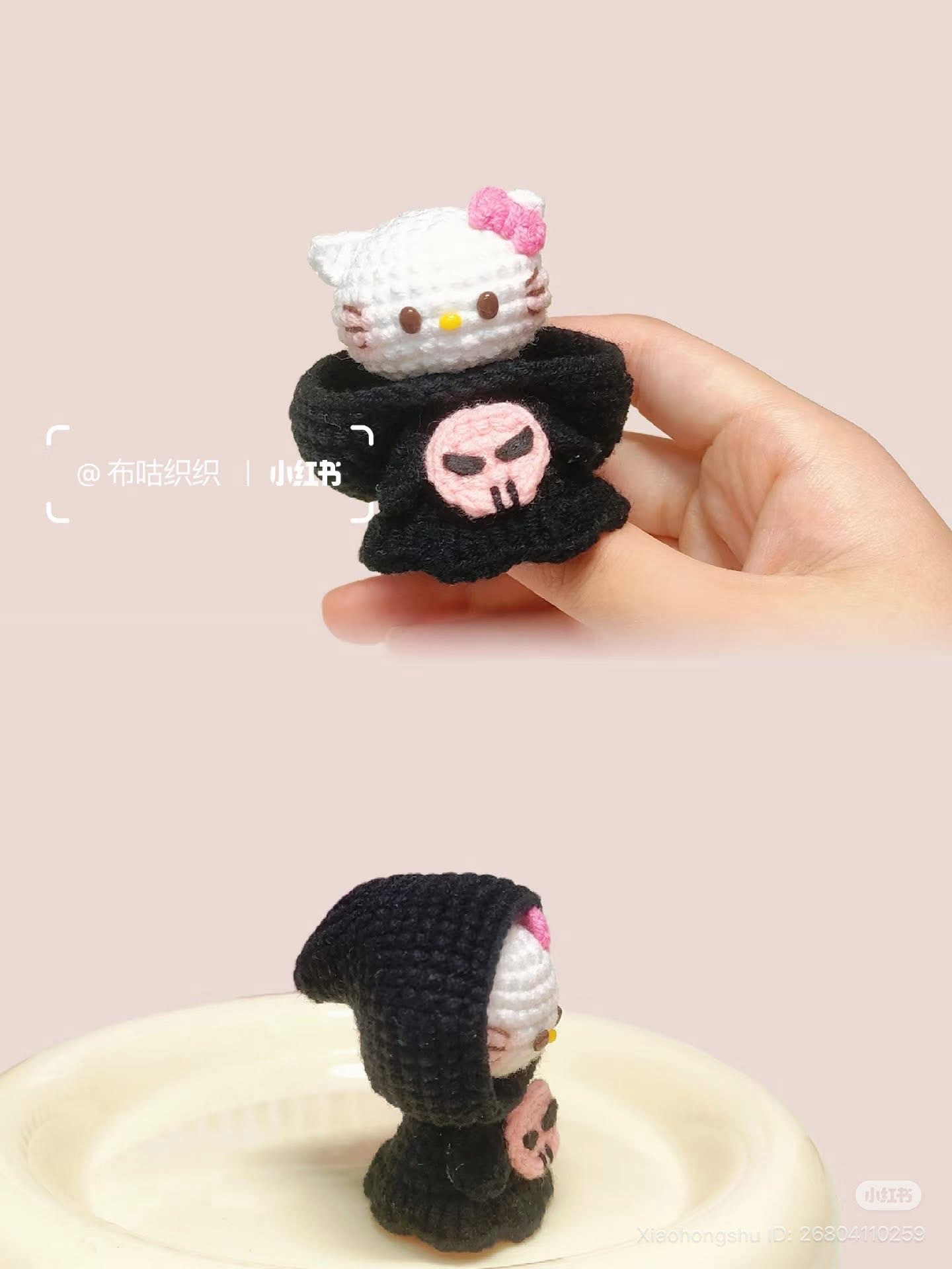 Grim Reaper Hello Kitty Crochet Pattern Chart