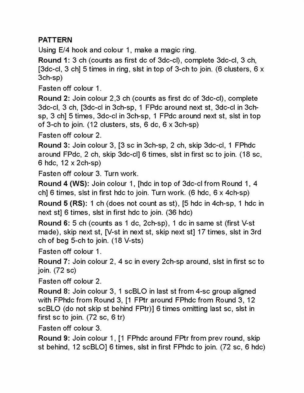 Grow Your Garden Granny Square Crochet Pattern and Chart by Ana Morais Soares
