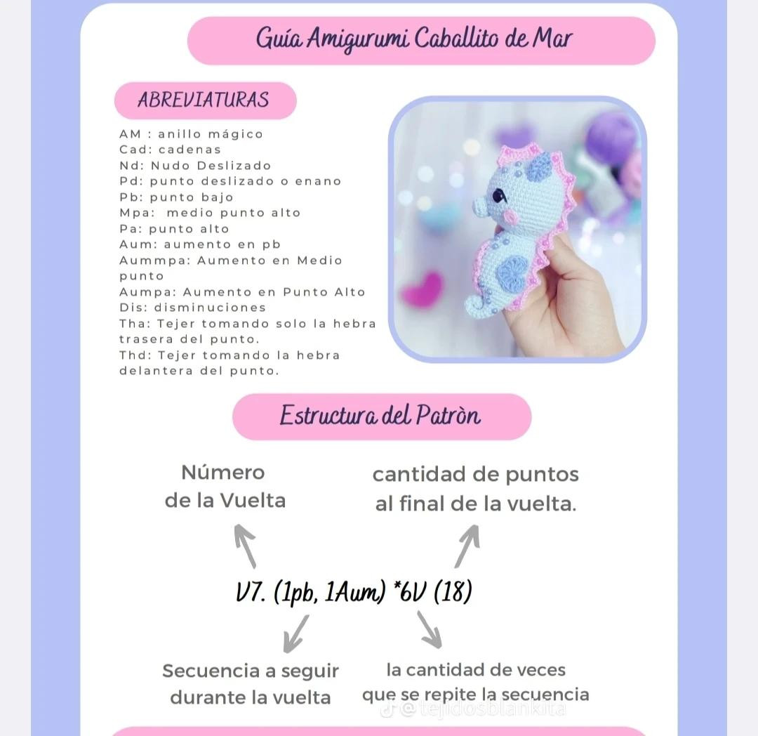Guía Amigurumi Caballito de Mar: Patrón Paso a Paso