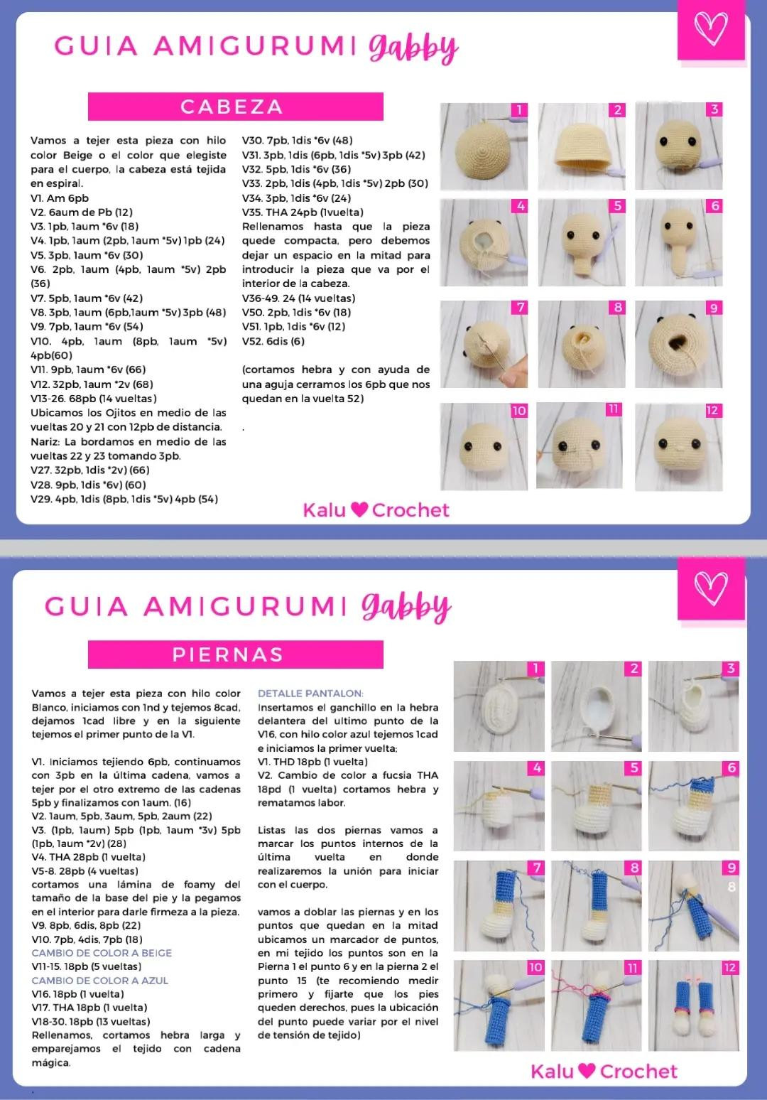 Guía Amigurumi Gabby: Patrón completo con materiales y pasos detallados