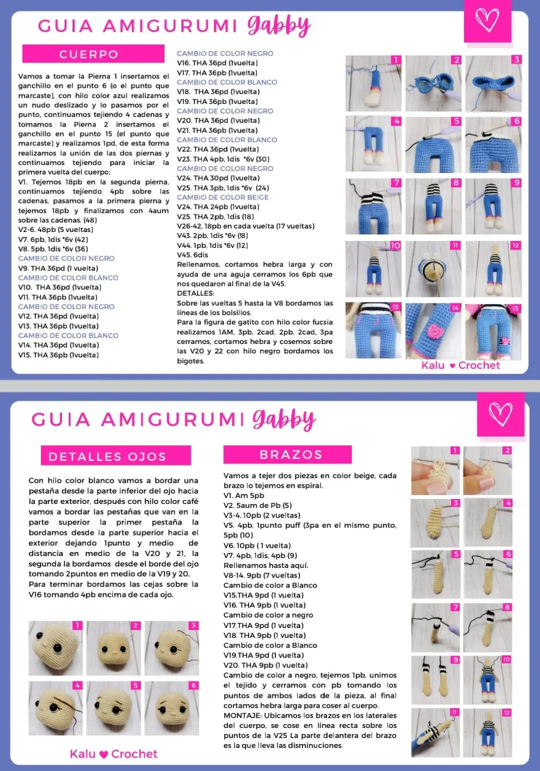 Guía Amigurumi Gabby: Patrón completo con materiales y pasos detallados