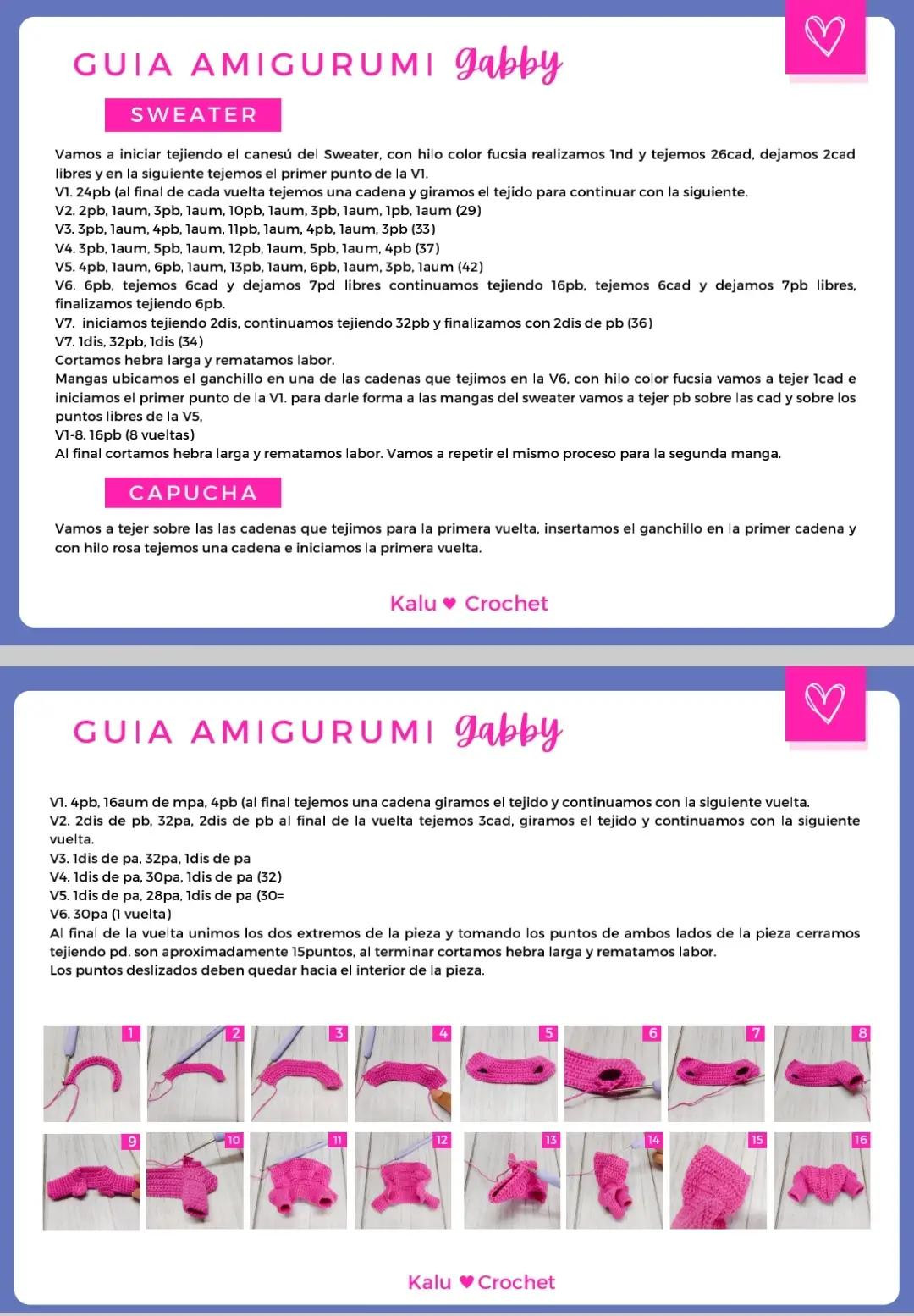 Guía Amigurumi Gabby: Patrón completo con materiales y pasos detallados