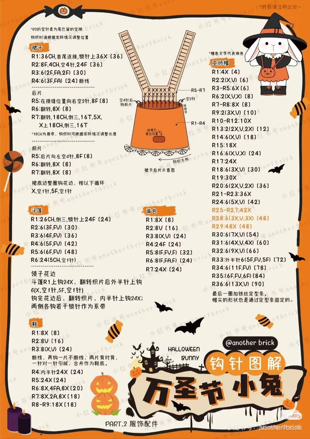 Halloween Crochet Witch Bunny Amigurumi Pattern Tutorial