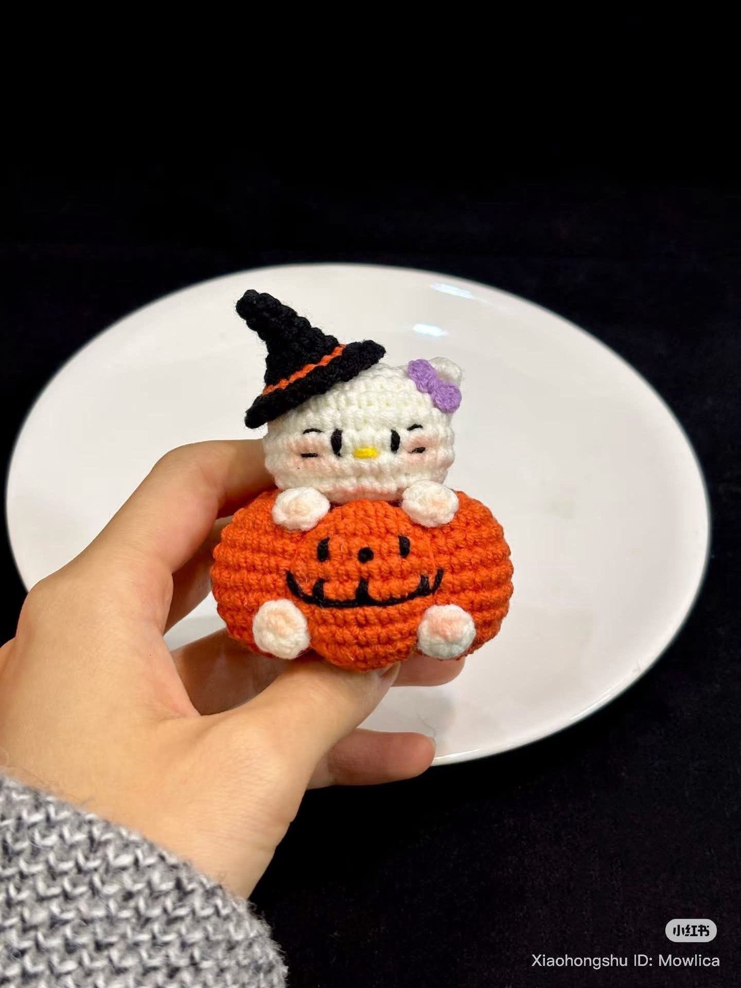Halloween Pumpkin Kitty Crochet Chart Pattern