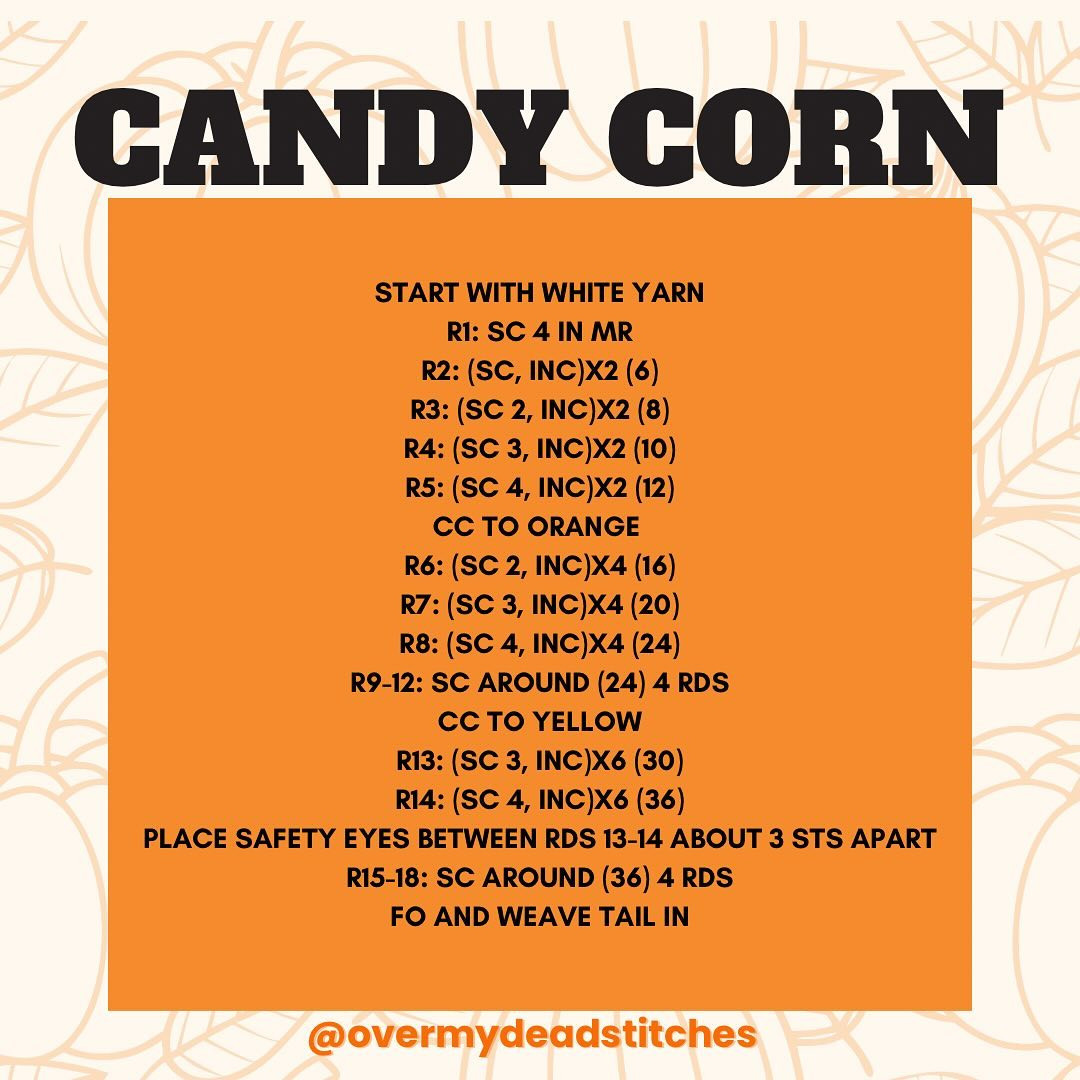 Halloween Week 2 Crochet Along: Free Amigurumi Candy Corn Pattern