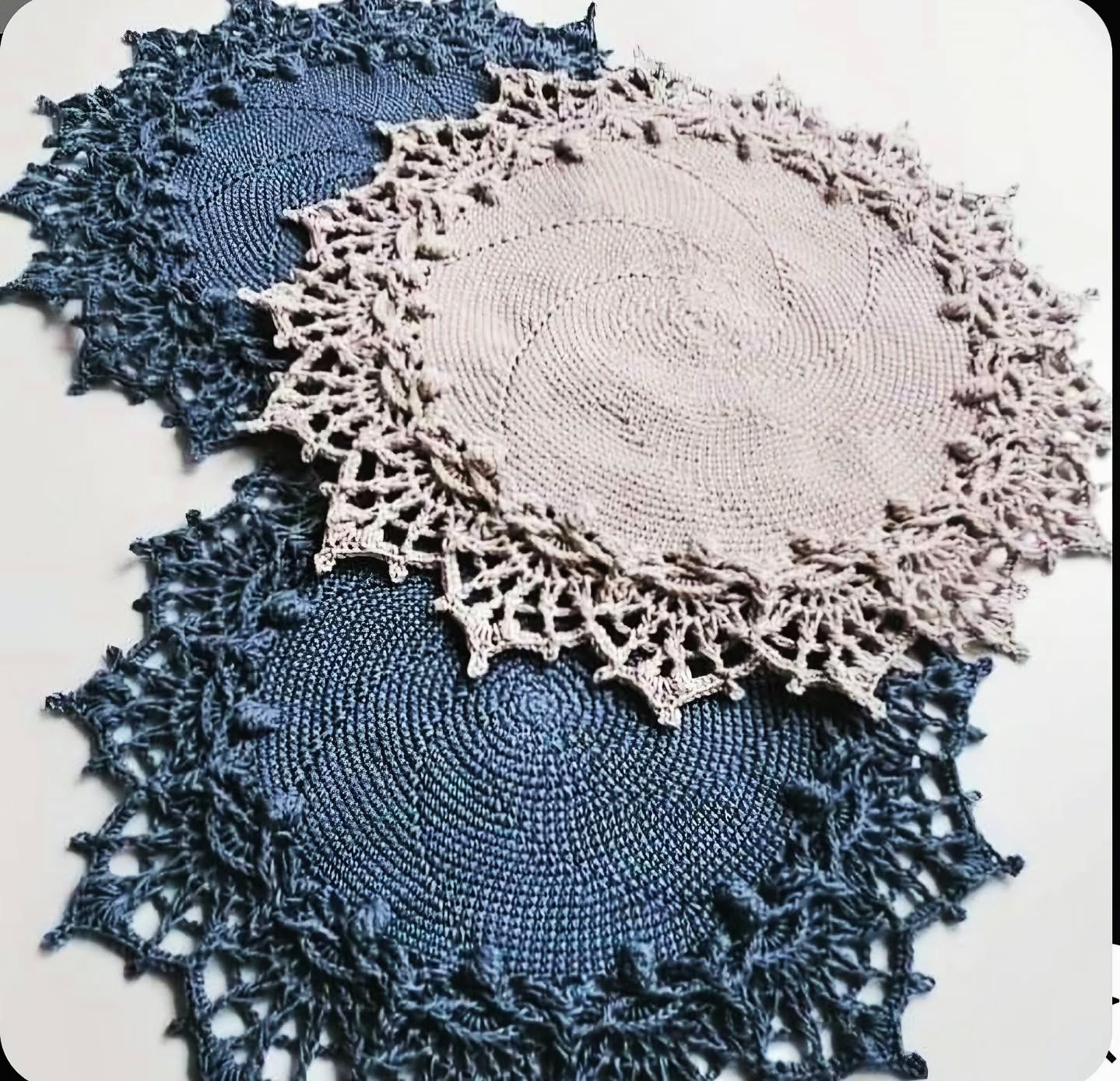 Hally Mandala Round Placemat Crochet Chart and Finished Pattern
