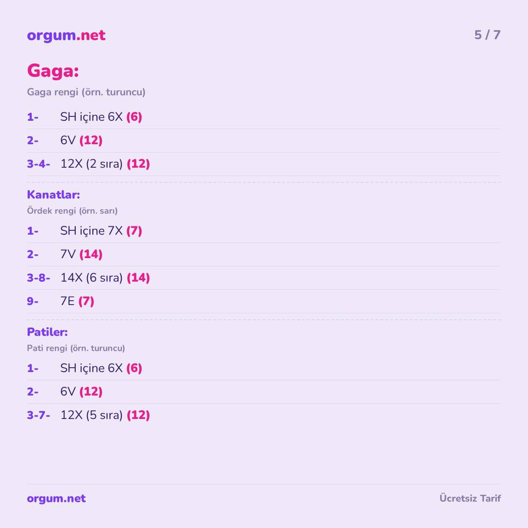 Hamaklı Ördek Amigurumi - Ücretsiz Mısır İpliği Tarifi ve Şema