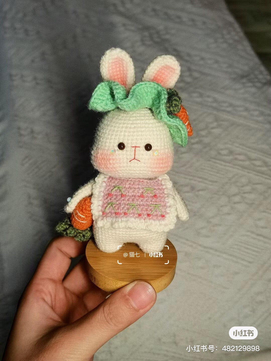 Handmade Amigurumi Rabbit with Carrot and Pink Sweater Pattern
