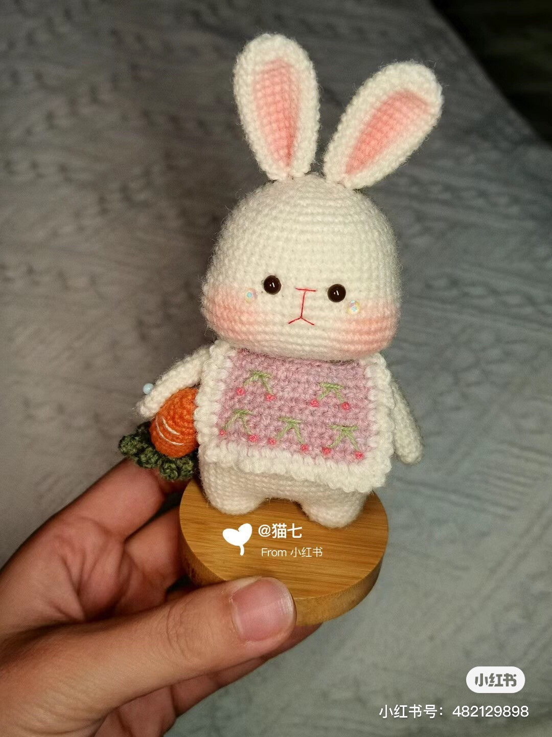 Handmade Amigurumi Rabbit with Carrot and Pink Sweater Pattern