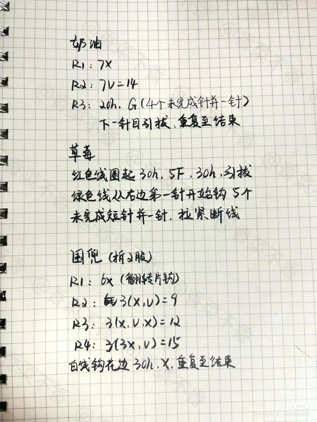 Handmade Amigurumi Strawberry Pig Pattern with Chart and Instructions