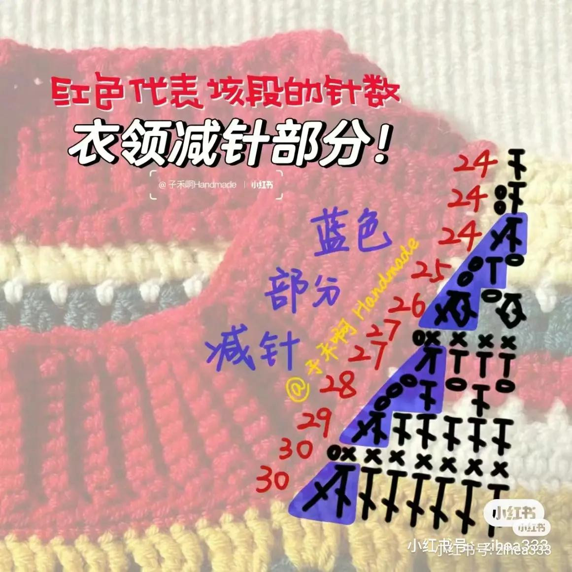 Handmade Colorful Striped Crochet Sweater Pattern with Detailed Chart and Materials