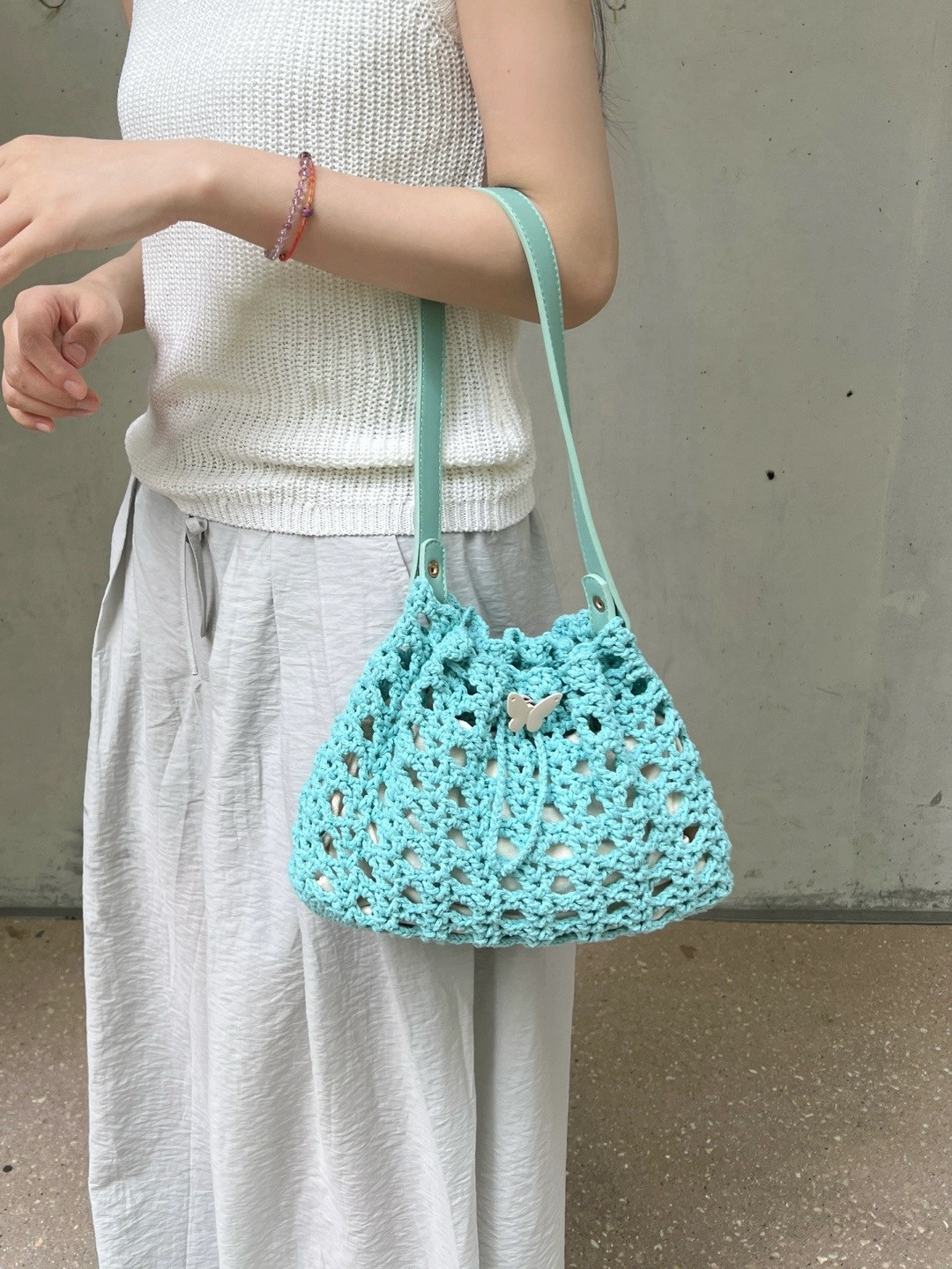 Handmade Crochet Bag Chart with Butterfly Detail