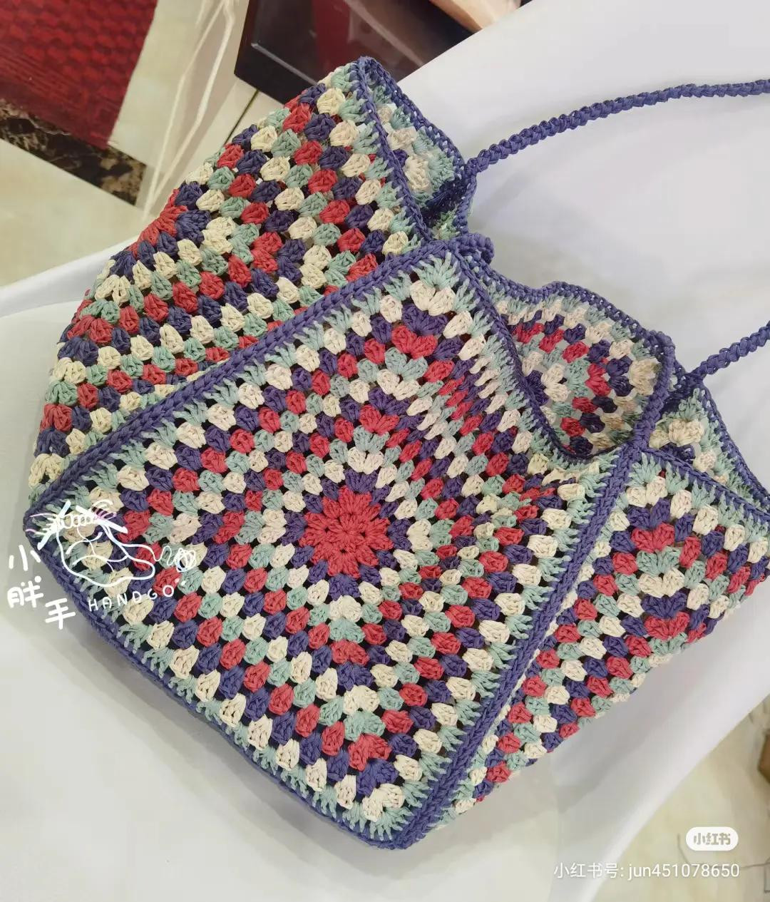 Handmade Crochet Bag Pattern Chart and Green Shell Stitch Tote Design Tutorial