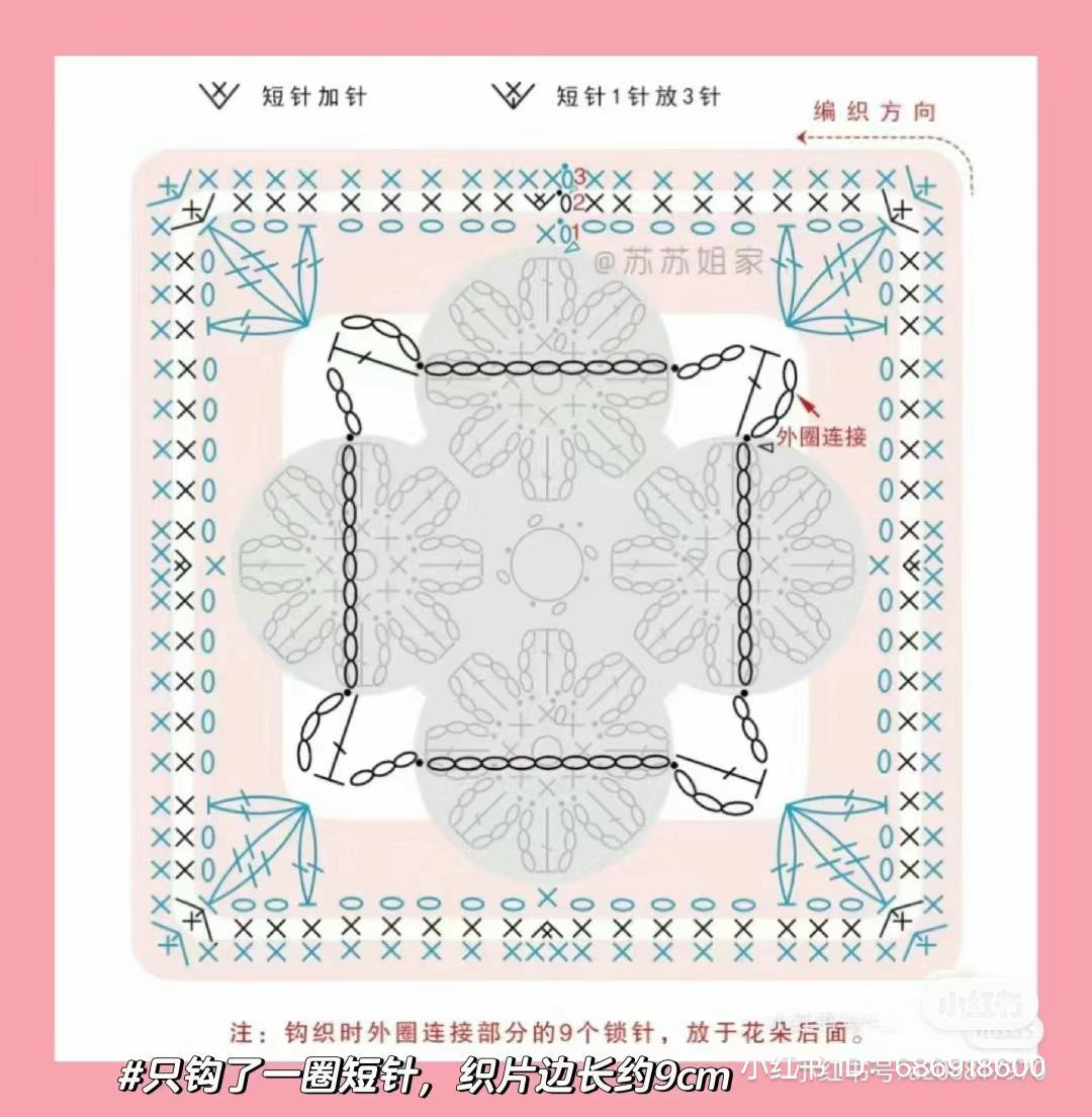 Handmade Crochet Flower Bag Pattern with Pink Daisies and Green Vine Strap