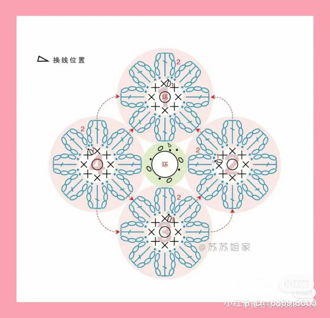 Handmade Crochet Flower Bag Pattern with Pink Daisies and Green Vine Strap