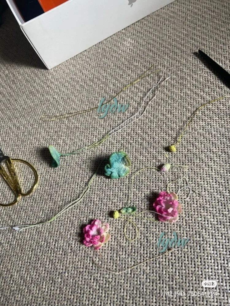 Handmade Crochet Lotus Flower Hair Stick with Detailed Pattern Chart and Tutorial