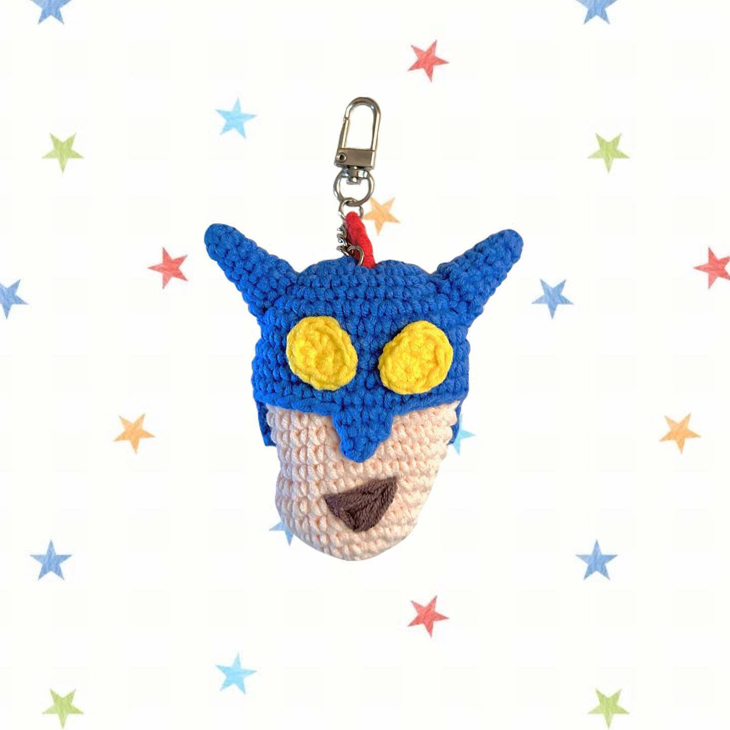 Handmade Crochet Pattern for Shin-chan Action Kamen Amigurumi Keychain