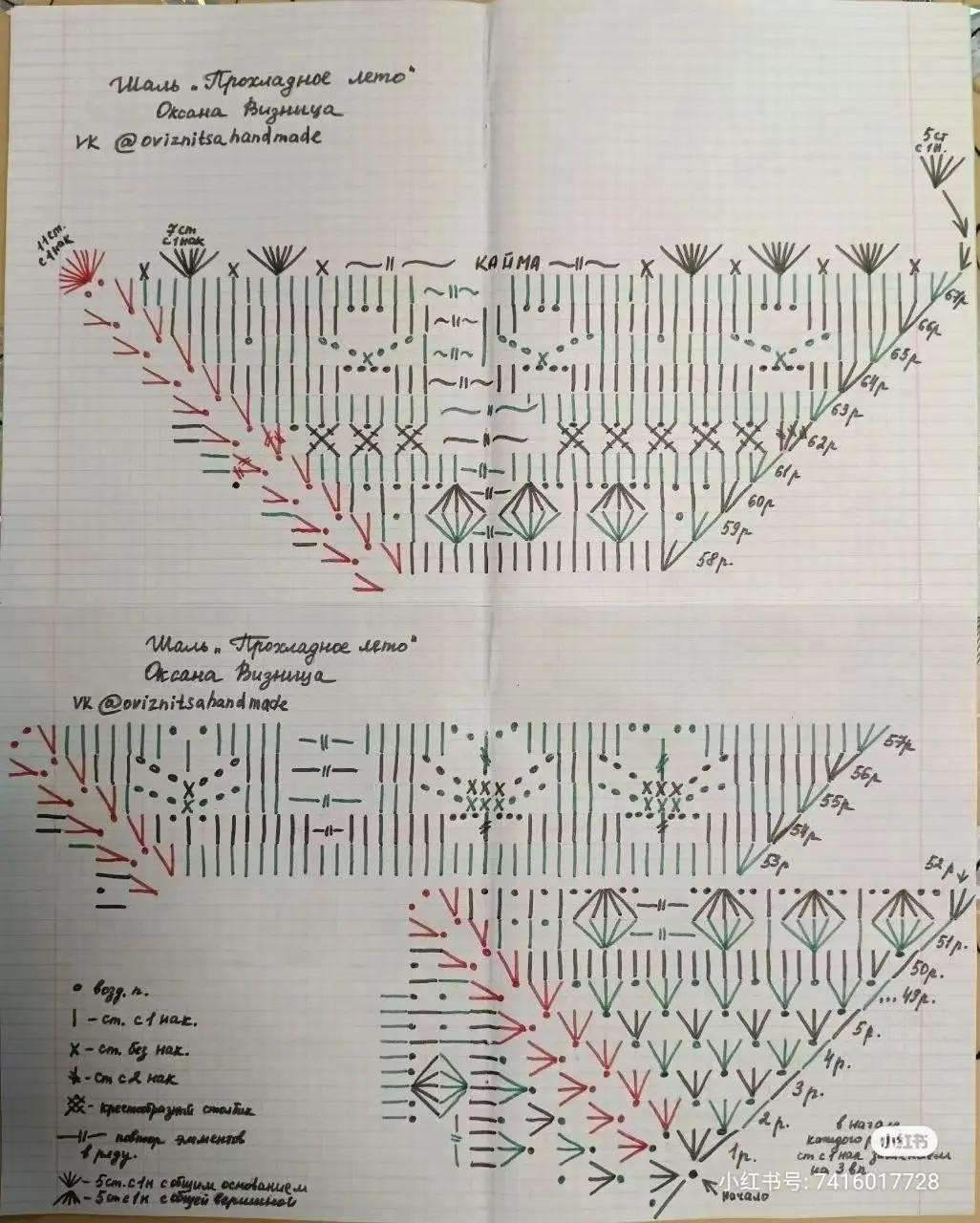 Handmade Crochet Shawl 'Cool Summer' Pattern Chart