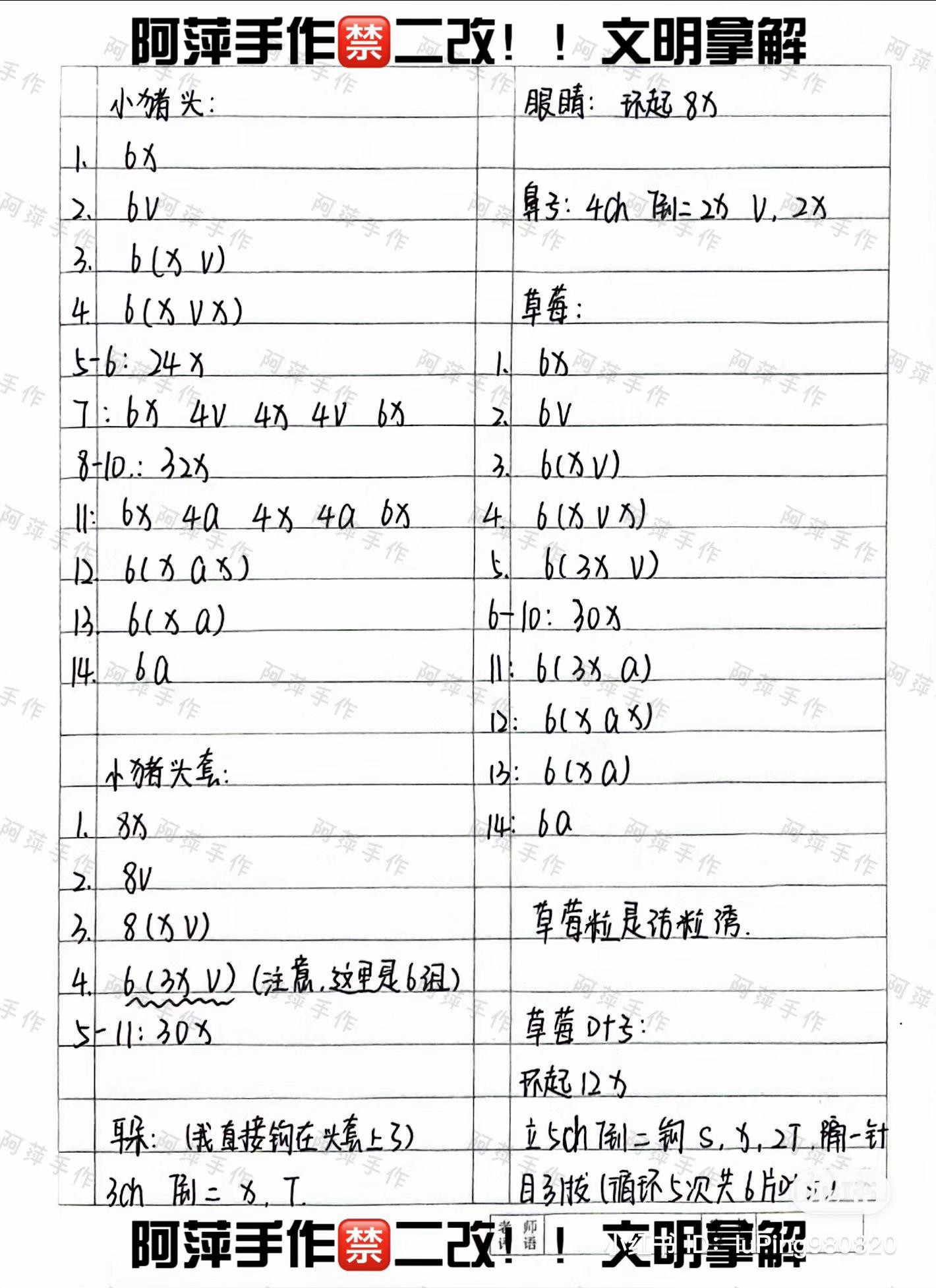 Handmade Crochet Strawberry Pig Candy Pattern Tutorial